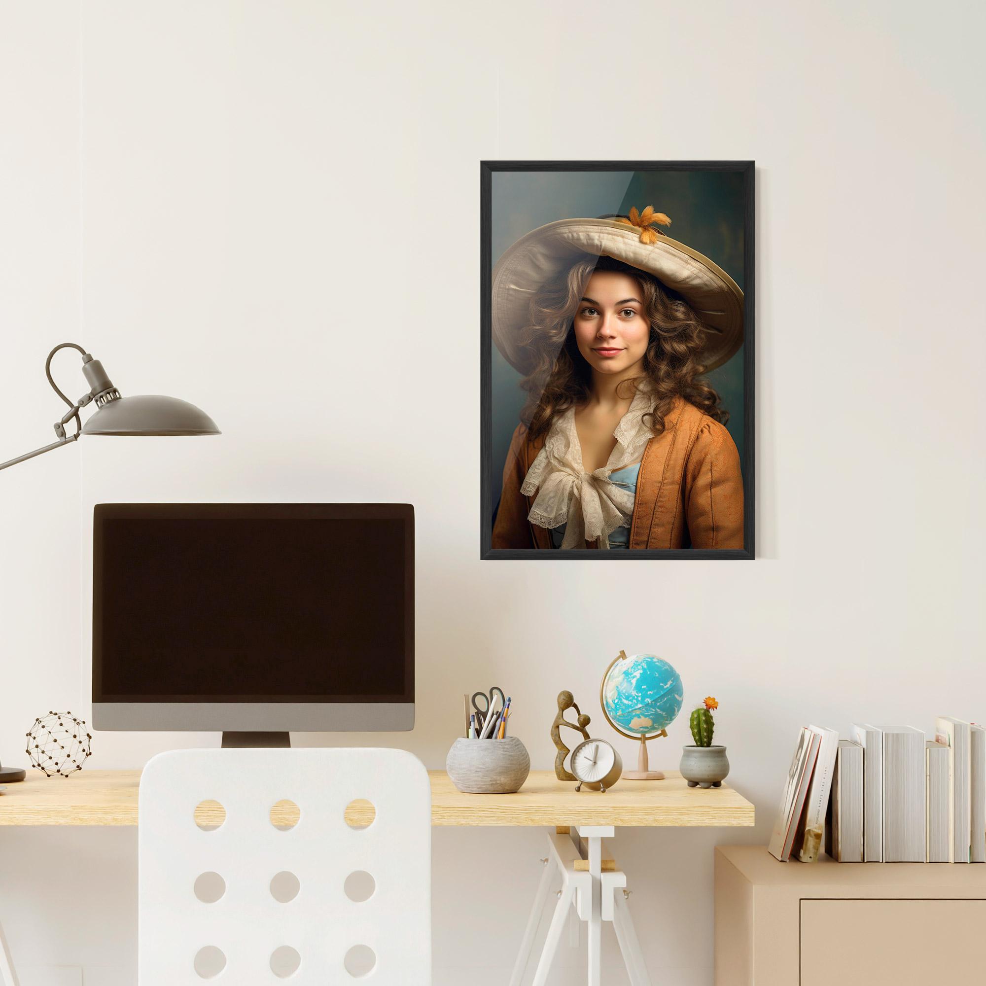 Gerahmte Poster Vintage Orange Outfit mockup 6