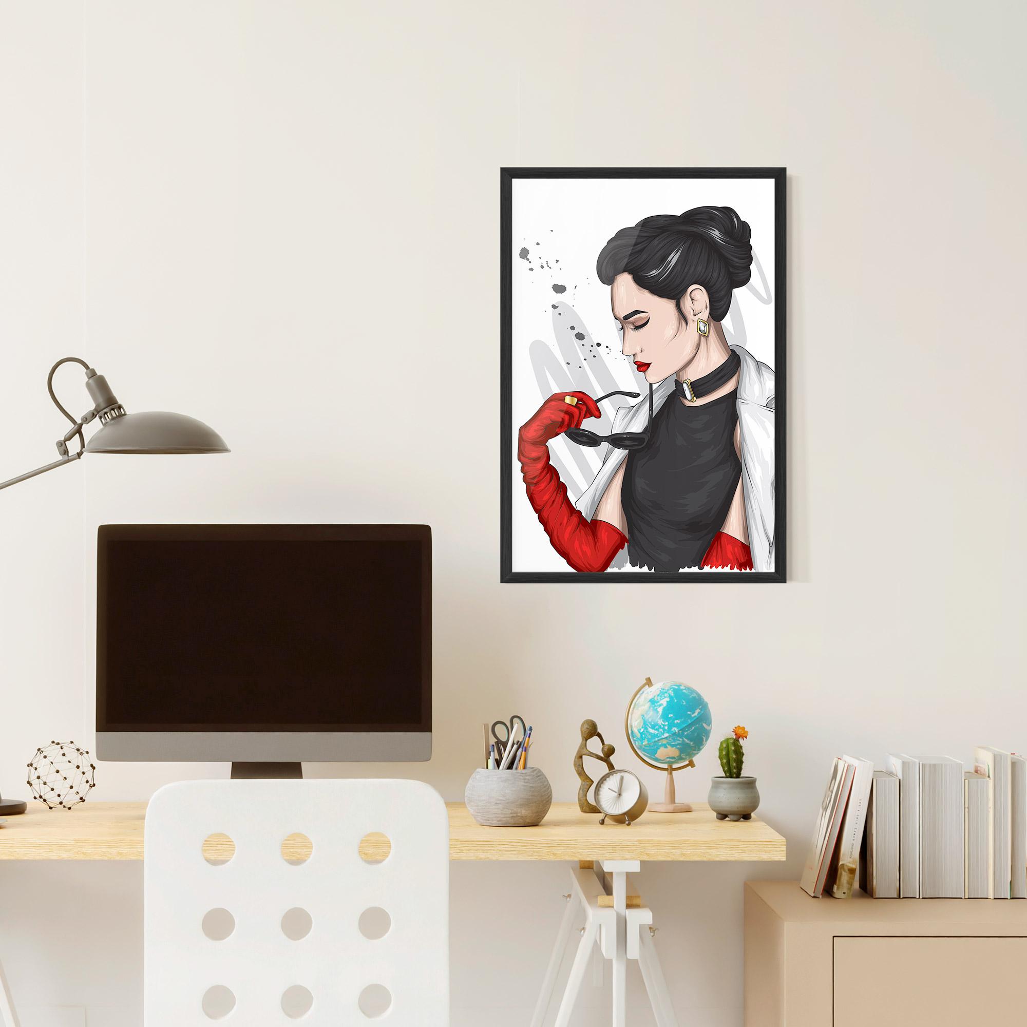 Gerahmte Poster Vintage Red Gloves mockup 6
