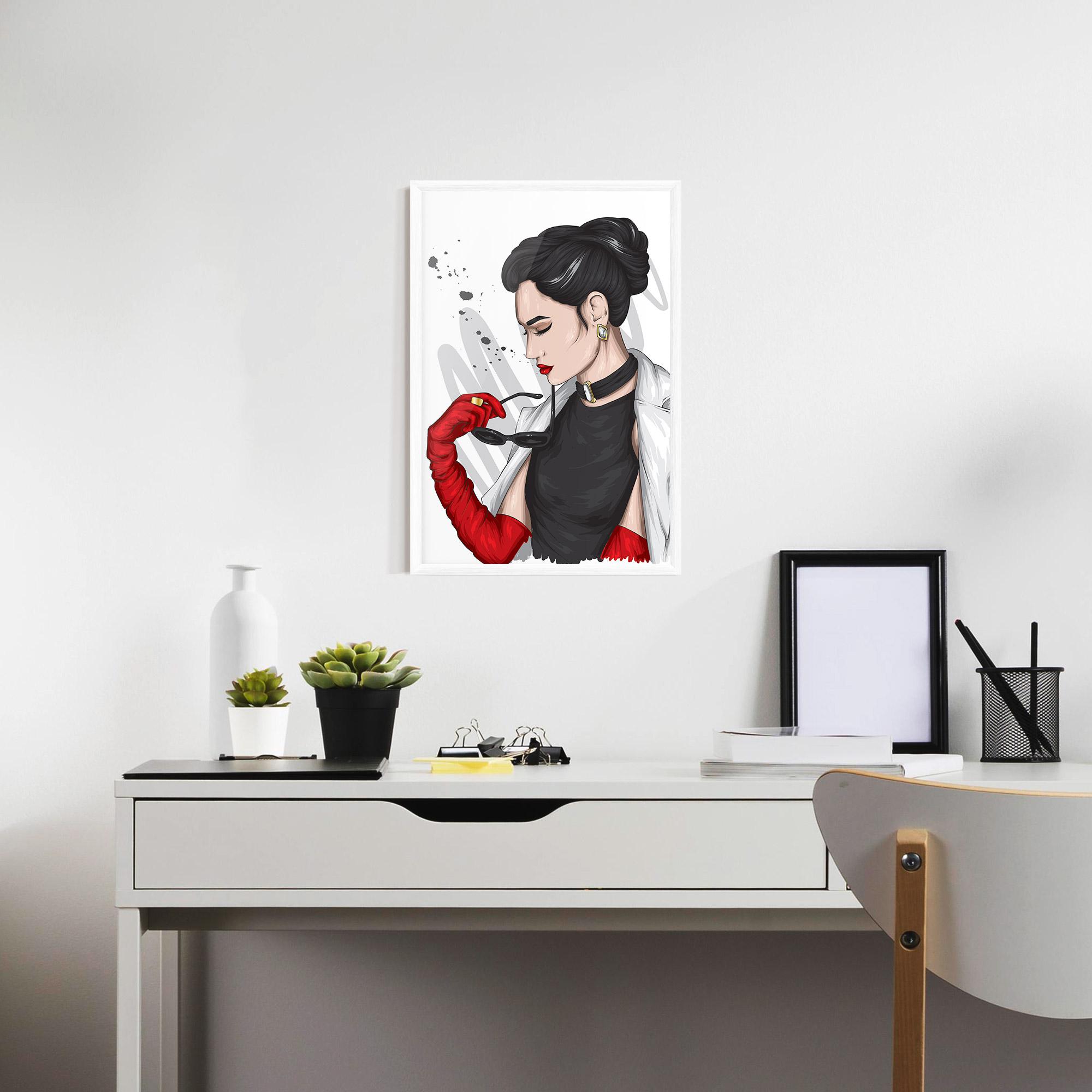 Gerahmte Poster Vintage Red Gloves mockup 7