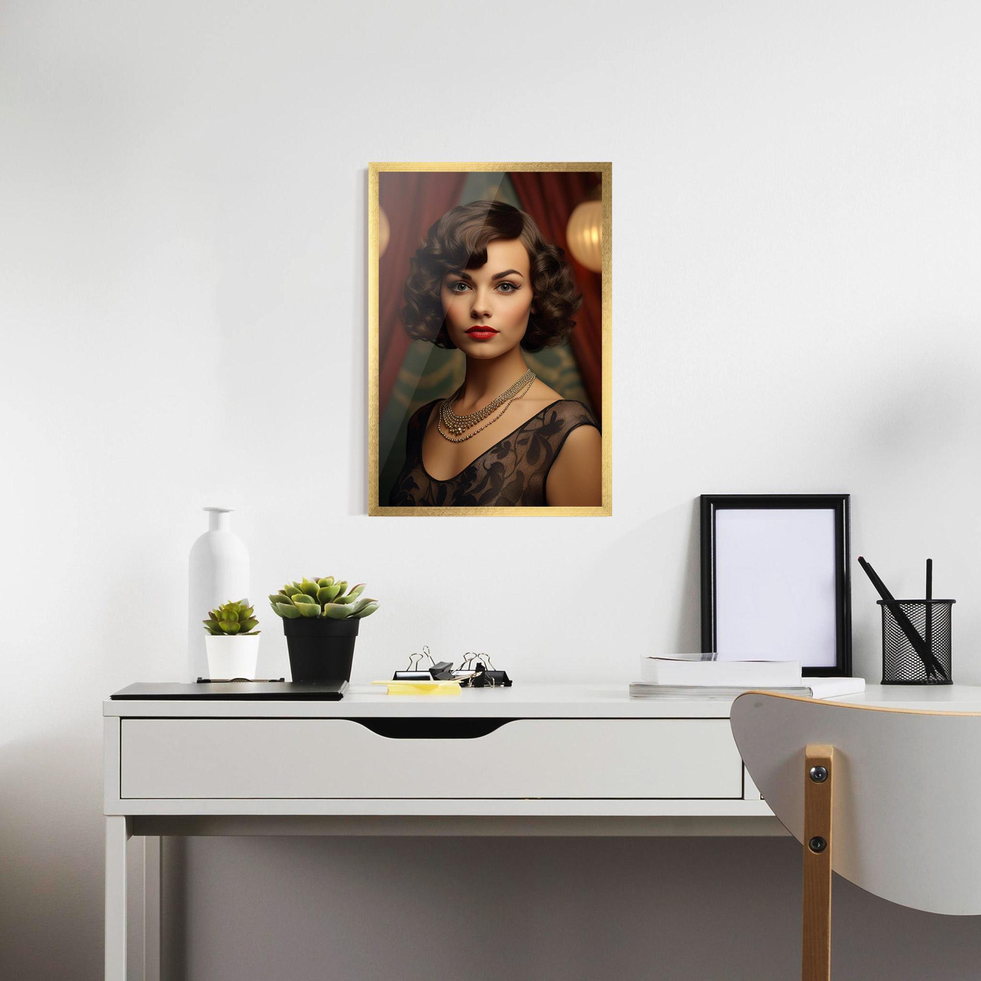Gerahmte Poster Elegant Vintage Woman mockup 7