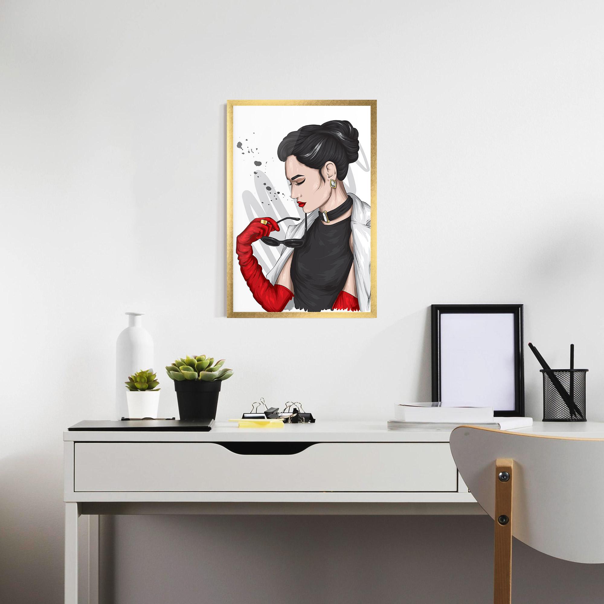 Gerahmte Poster Vintage Red Gloves mockup 7