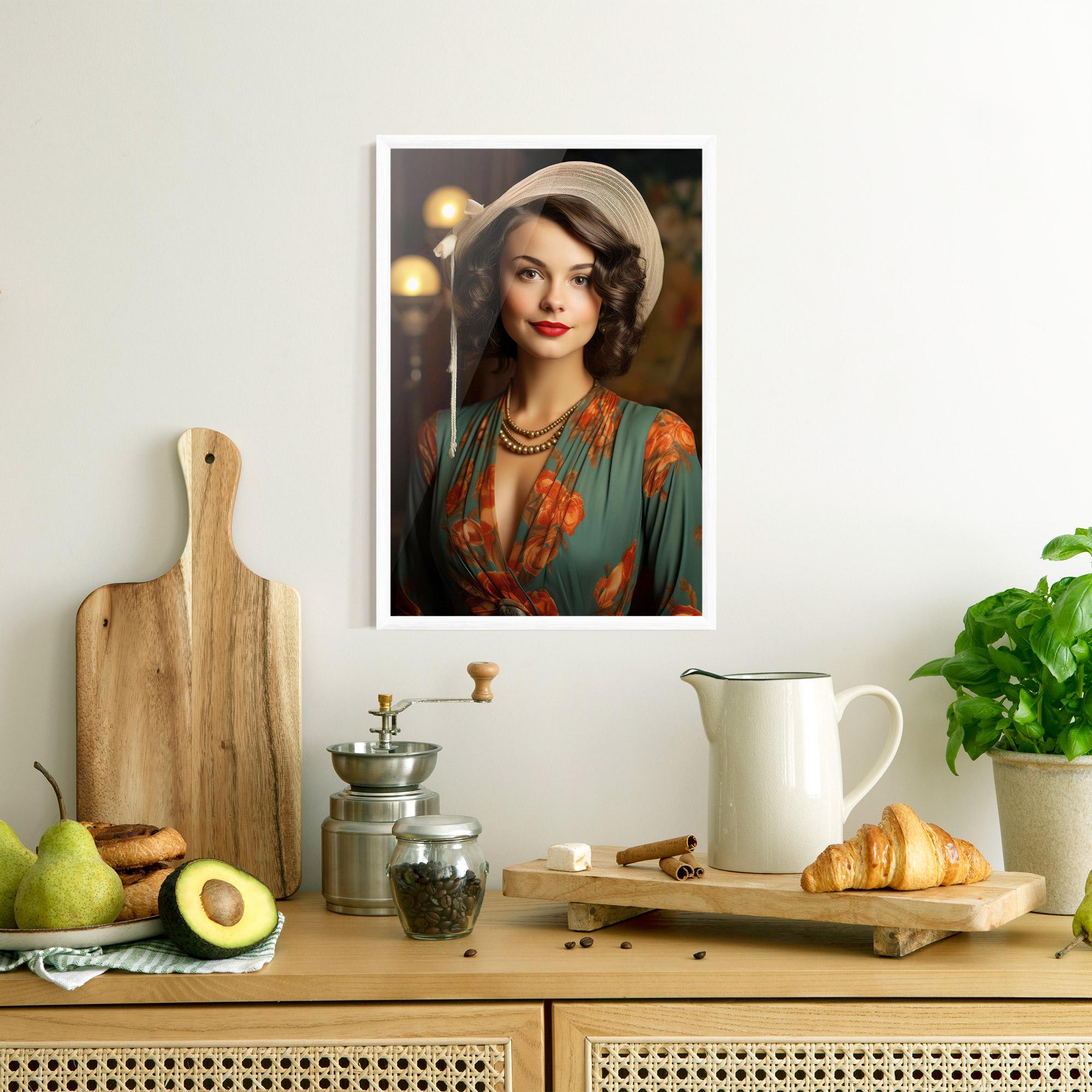 Gerahmte Poster Green Orange Blouse mockup 8