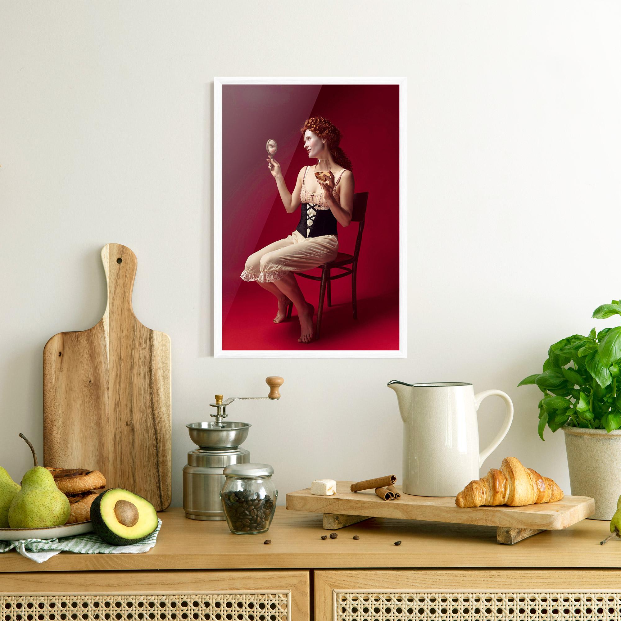Gerahmte Poster Medieval Redhead Woman mockup 8