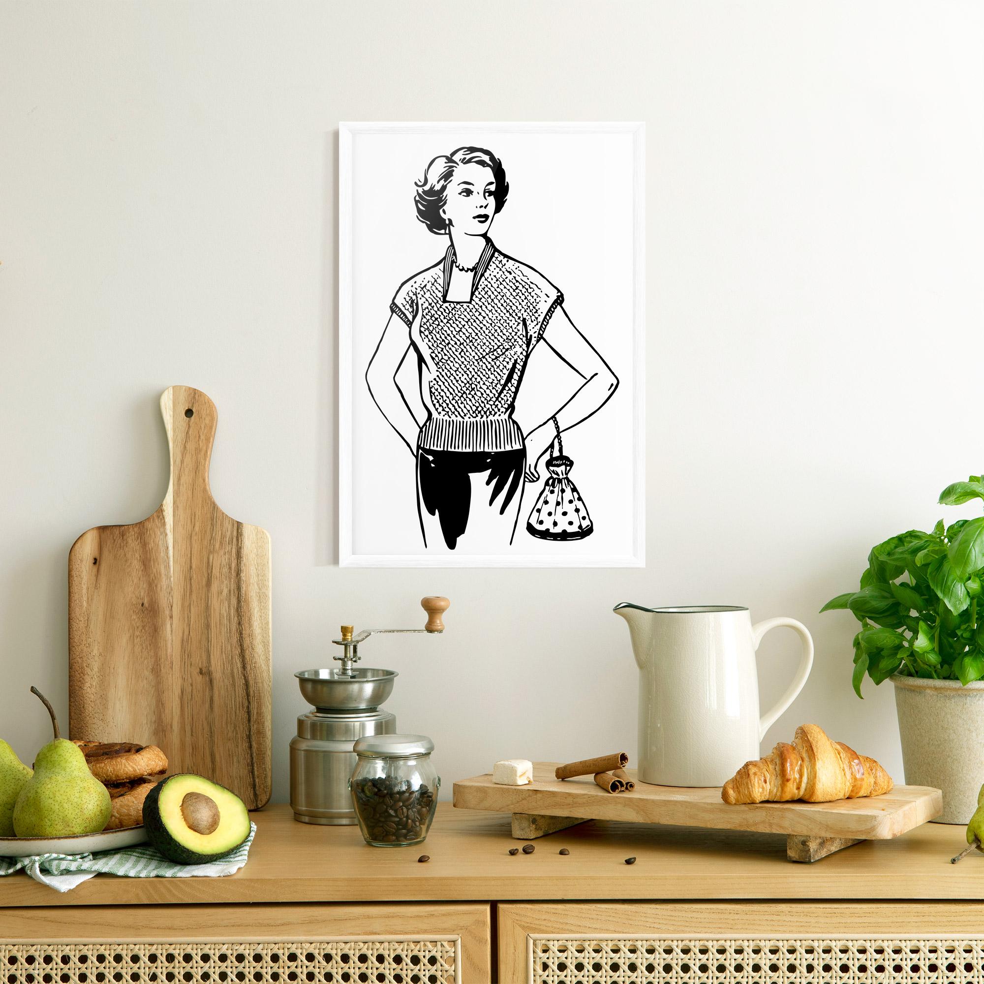 Gerahmte Poster Vintage Girl Line mockup 8