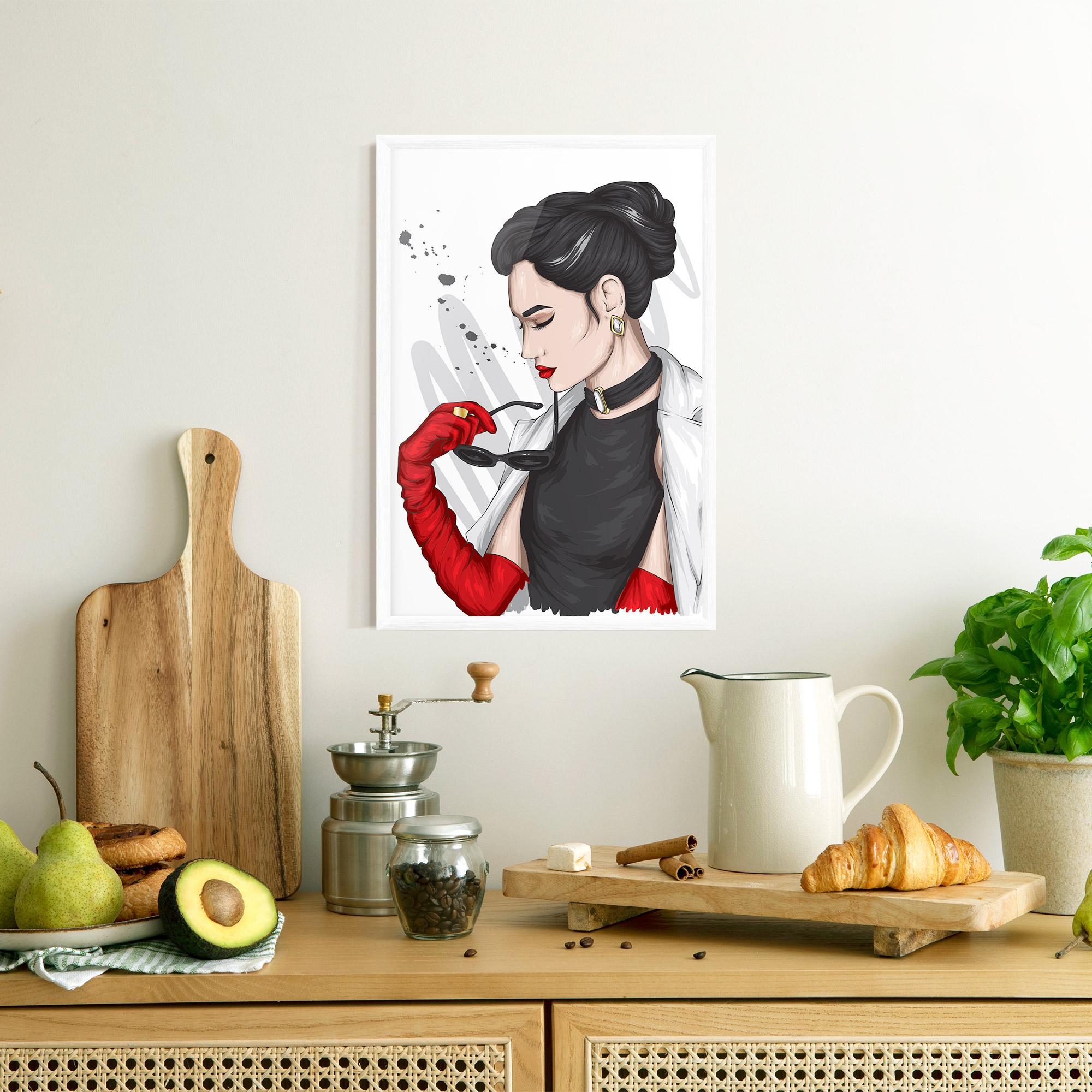 Gerahmte Poster Vintage Red Gloves mockup 8