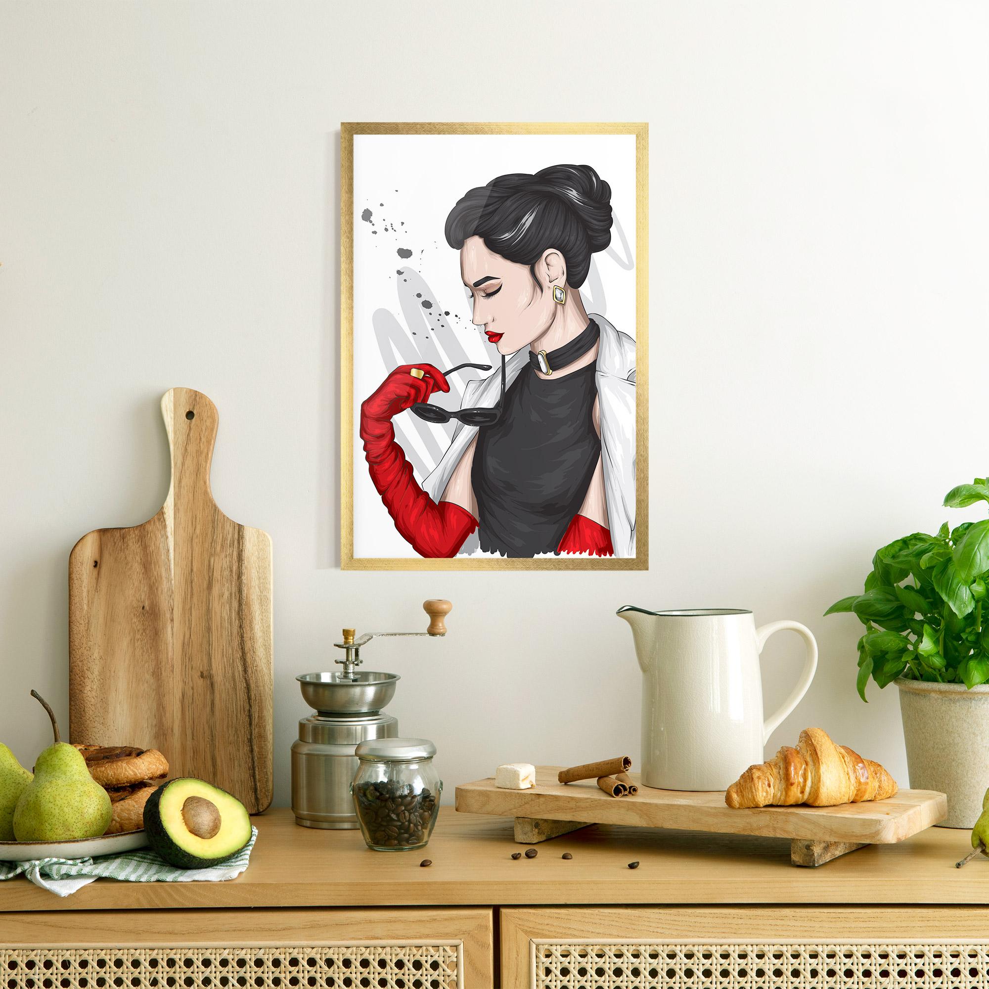 Gerahmte Poster Vintage Red Gloves mockup 8