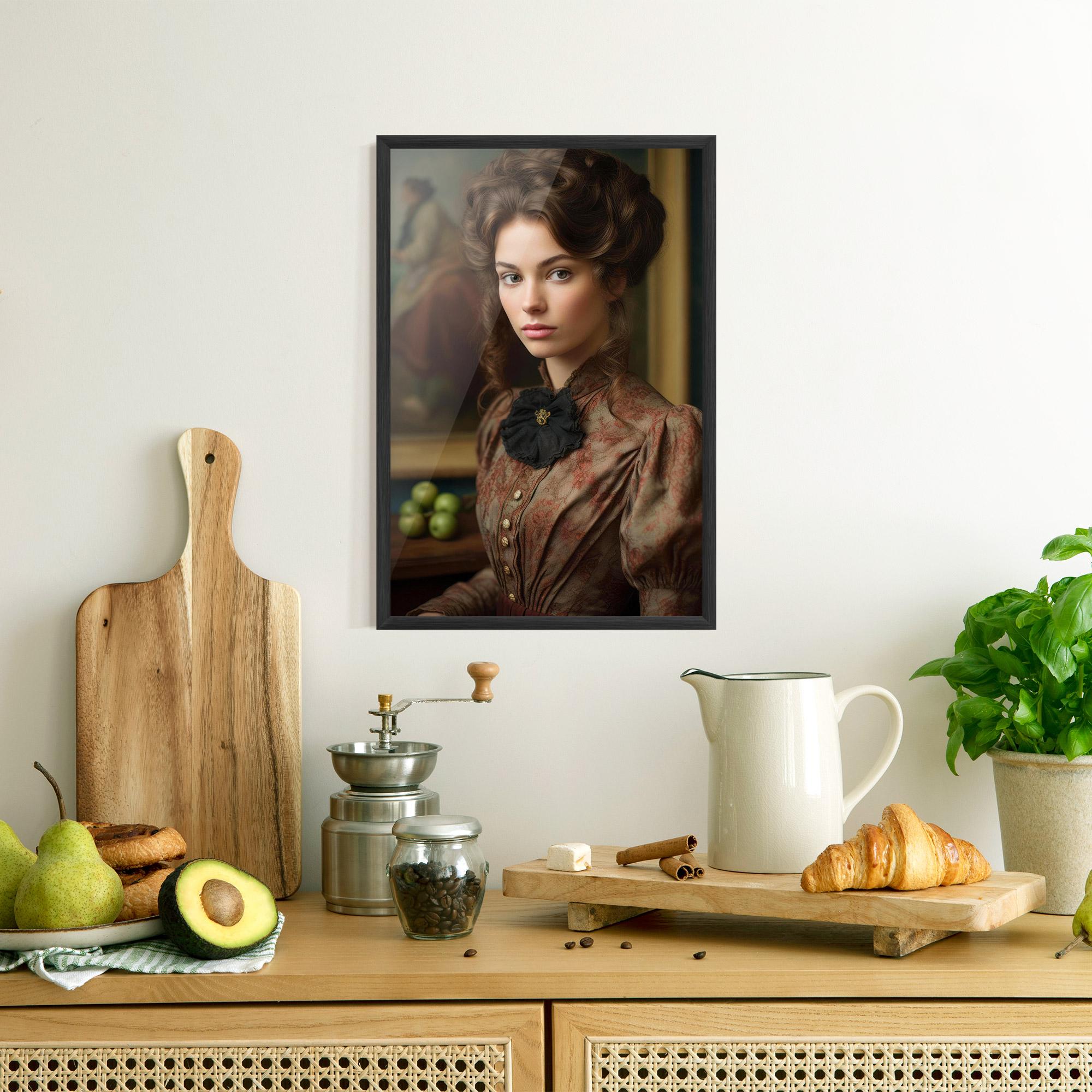 Gerahmte Poster Green Vintage Apple mockup 8