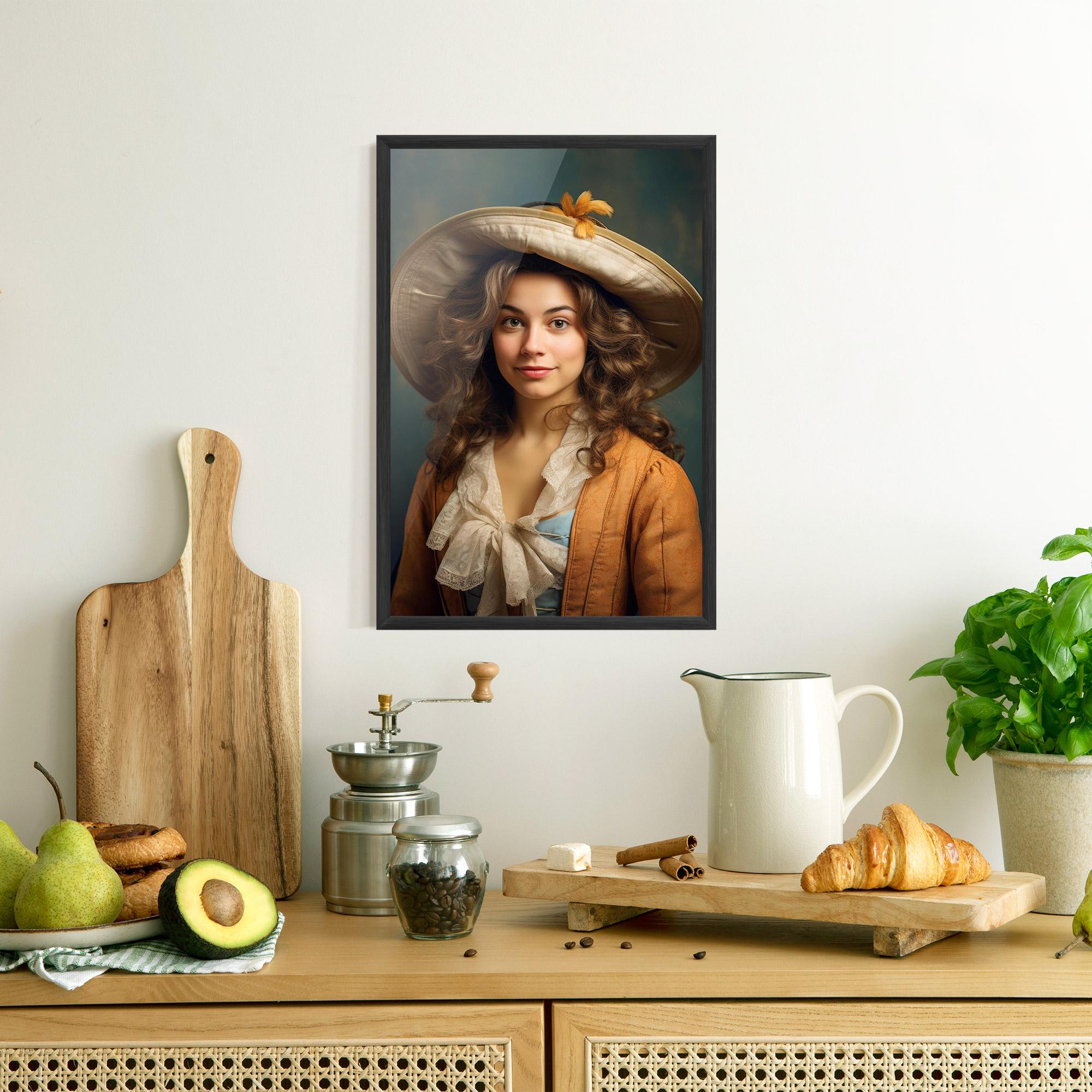 Gerahmte Poster Vintage Orange Outfit mockup 8