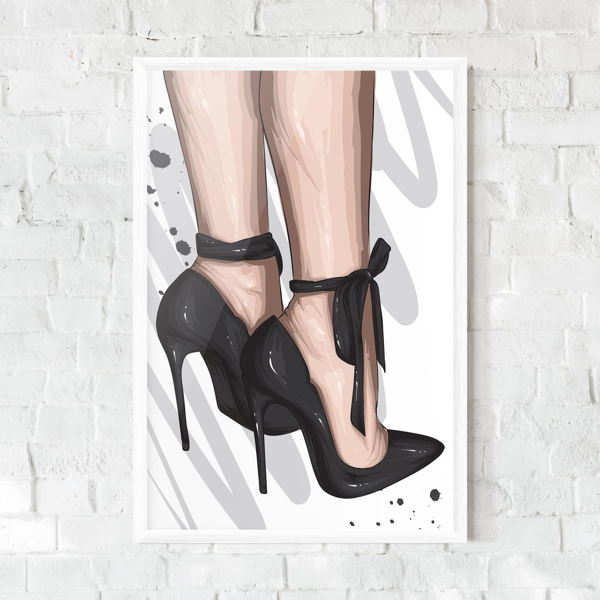 Gerahmte Poster Black Woman Shoes mockup 0