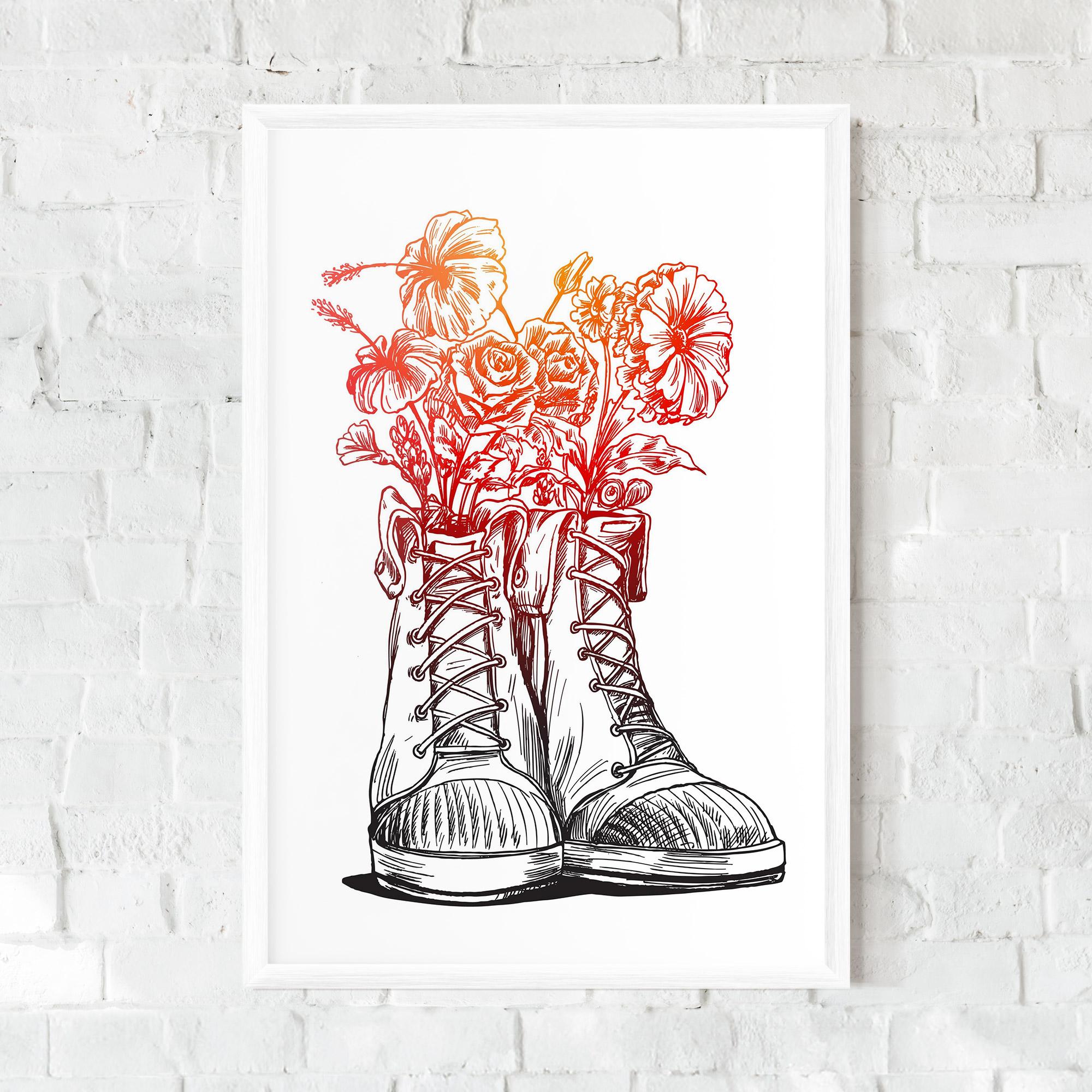 Gerahmte Poster Flower In Shoes mockup 0