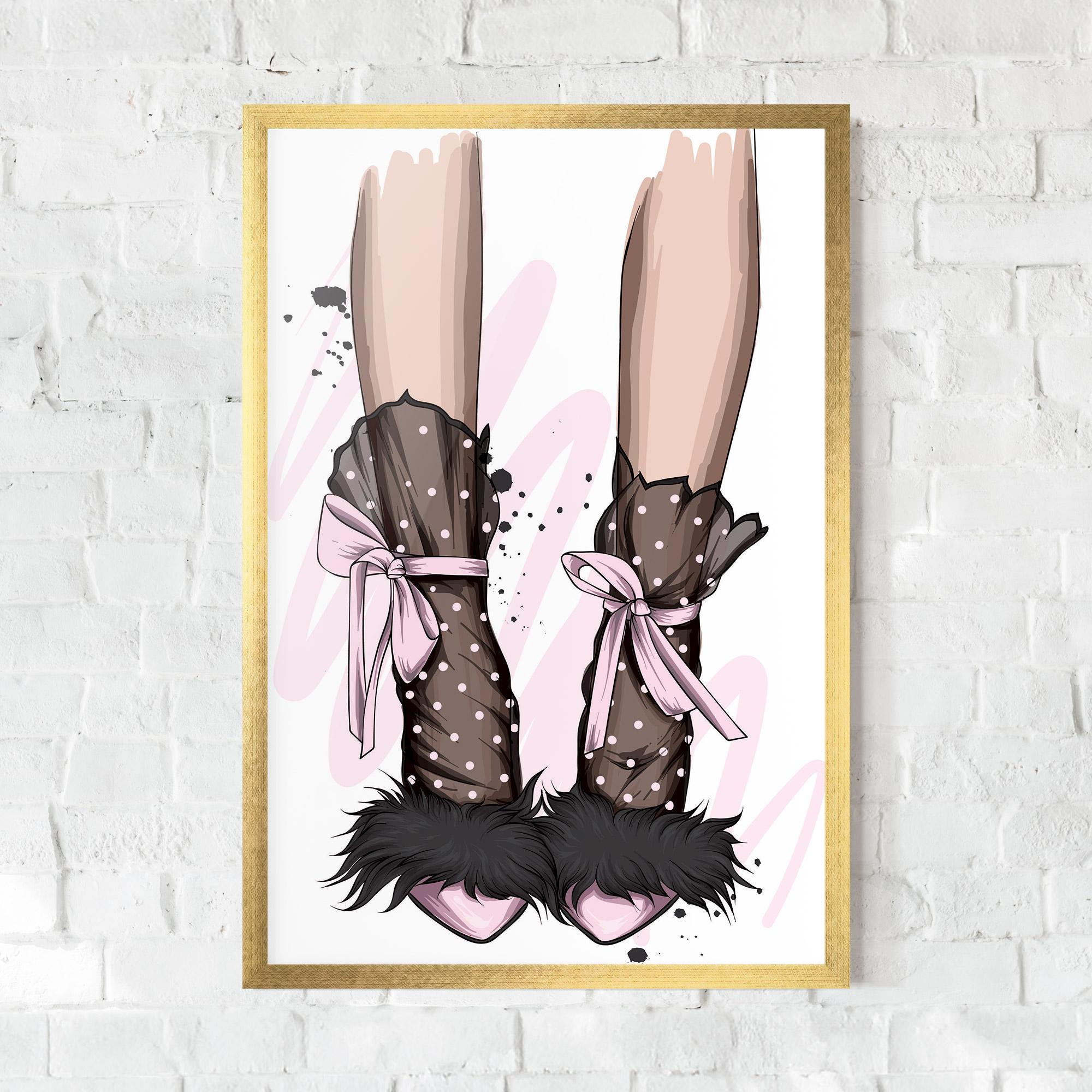 Gerahmte Poster Black Cute Heels mockup 0