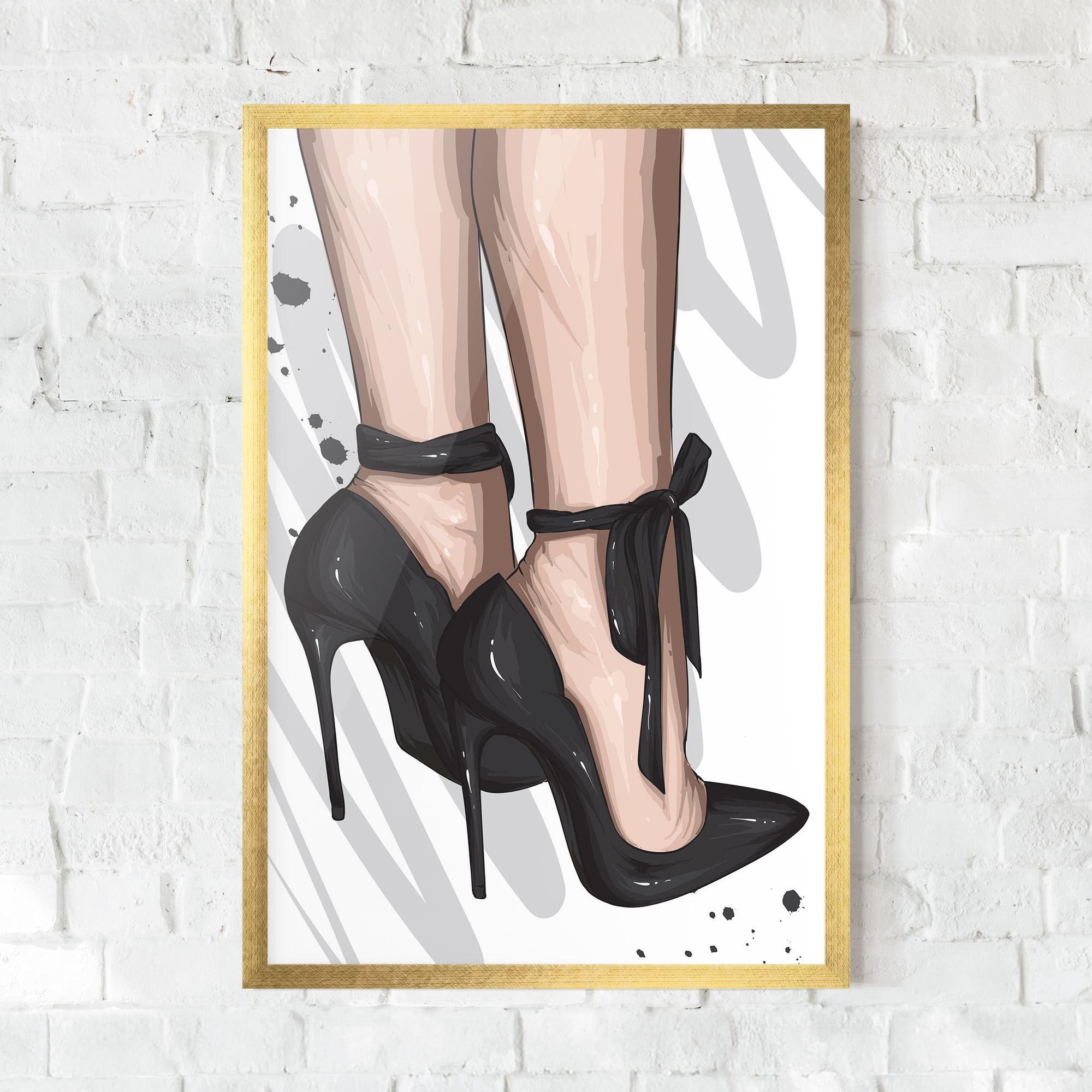 Gerahmte Poster Black Woman Shoes mockup 0