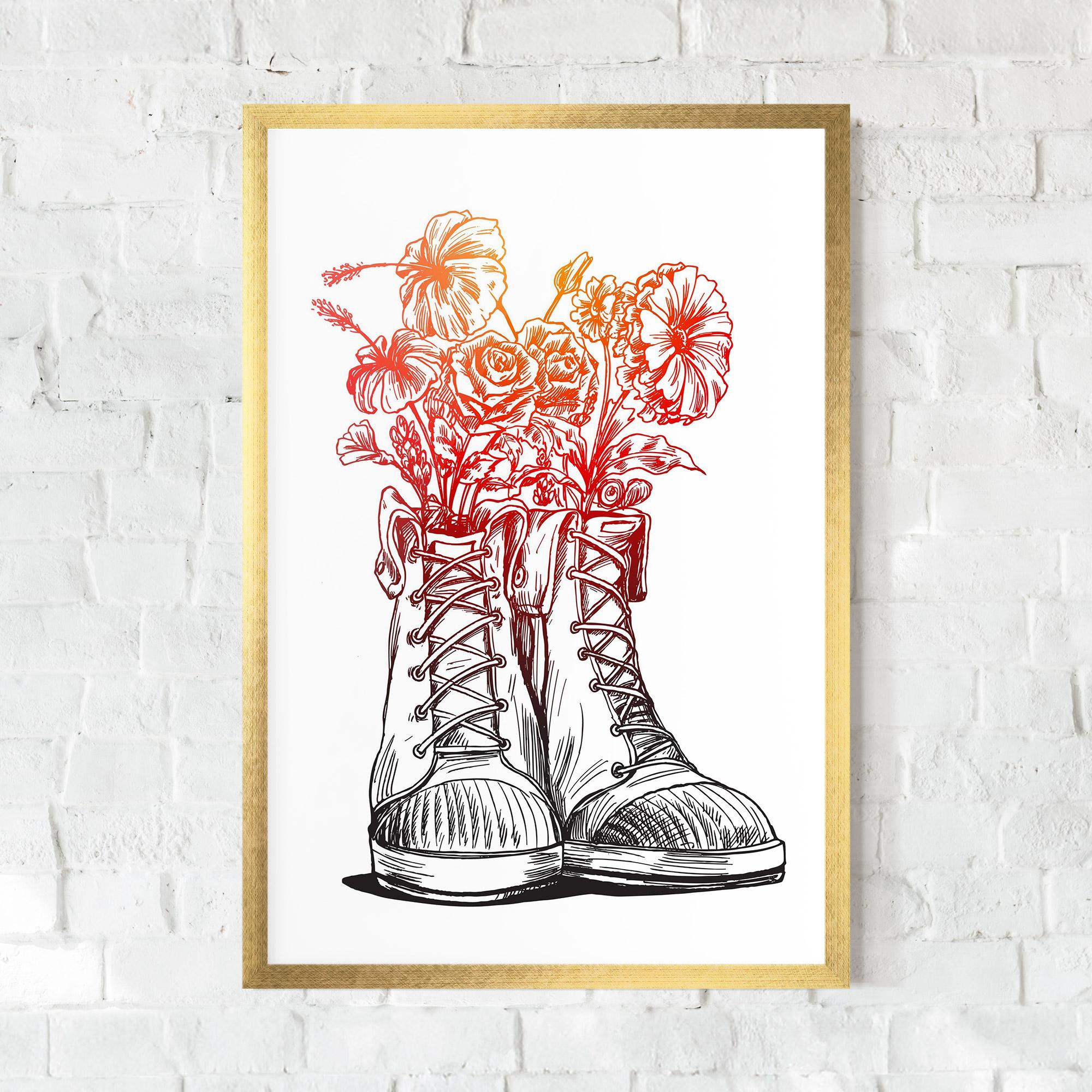 Gerahmte Poster Flower In Shoes mockup 0