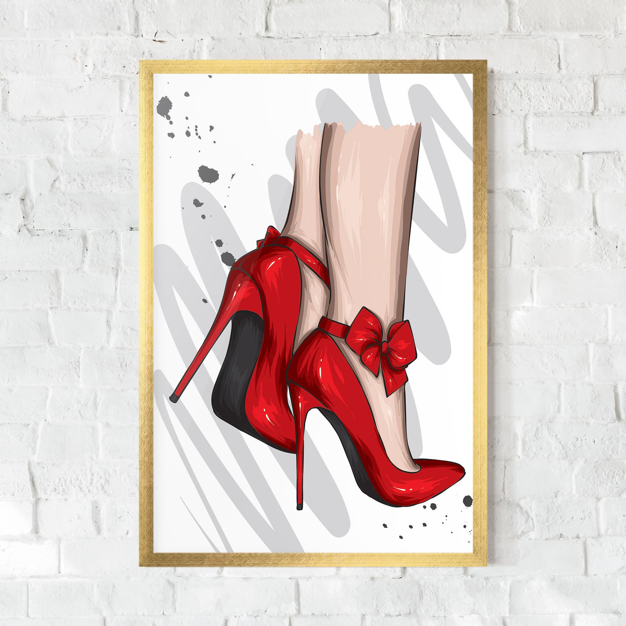 Gerahmte Poster Red Bow Heels mockup 0