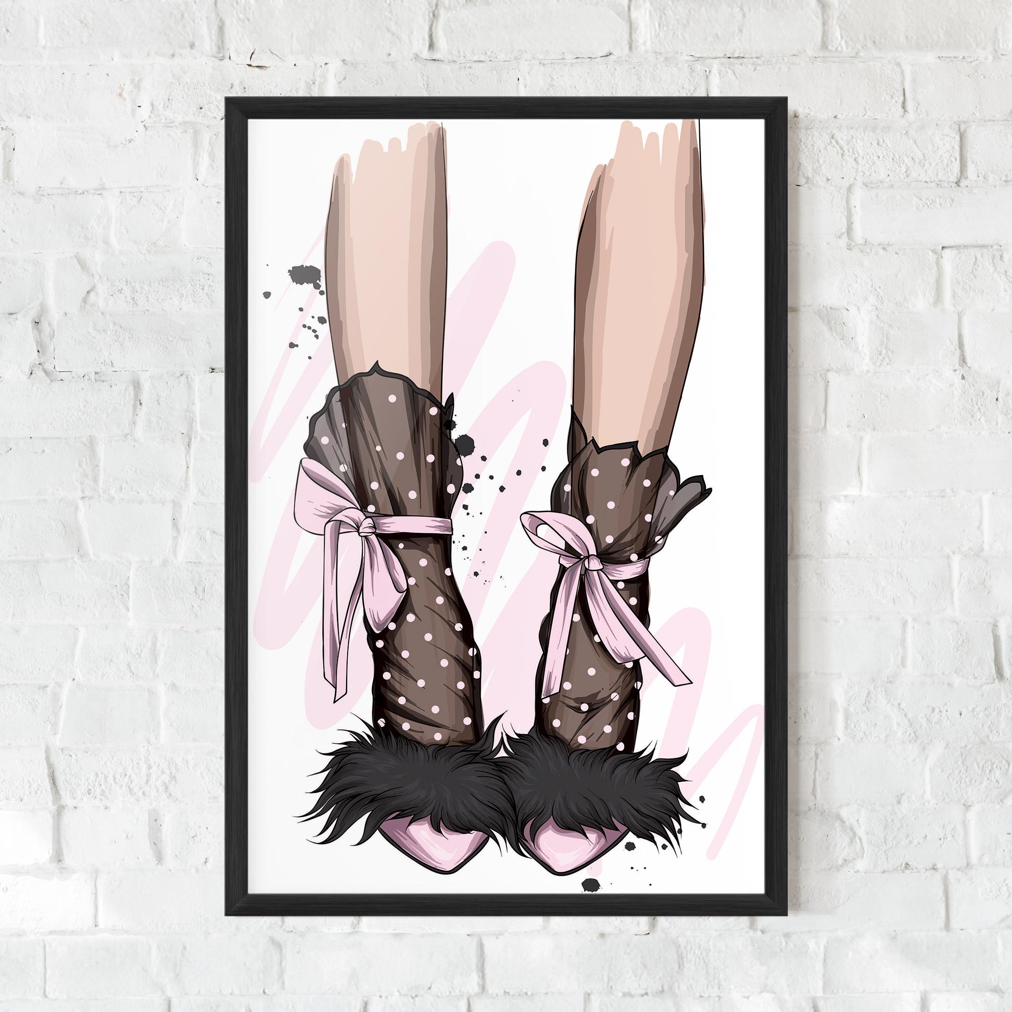 Gerahmte Poster Black Cute Heels mockup 0