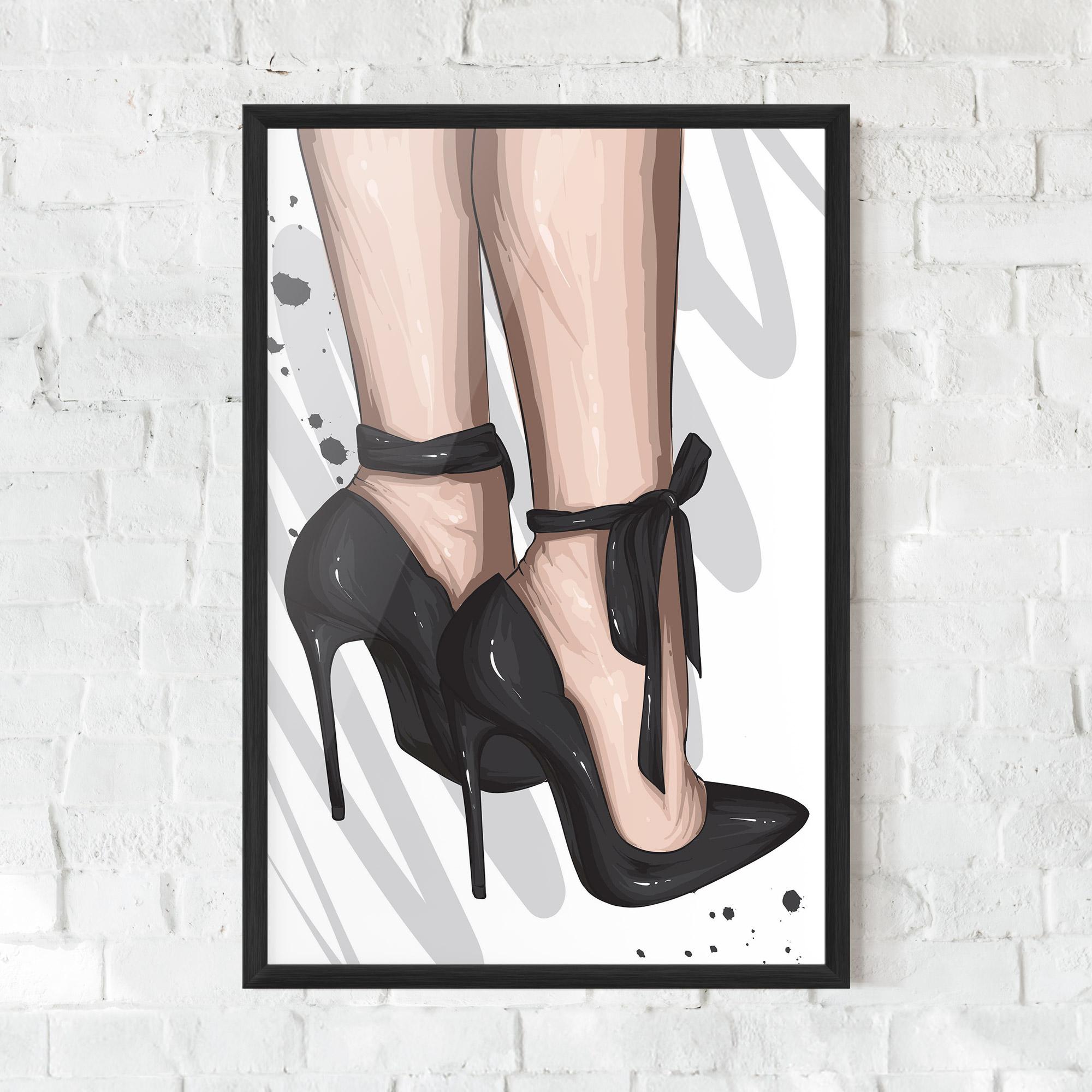 Gerahmte Poster Black Woman Shoes mockup 0