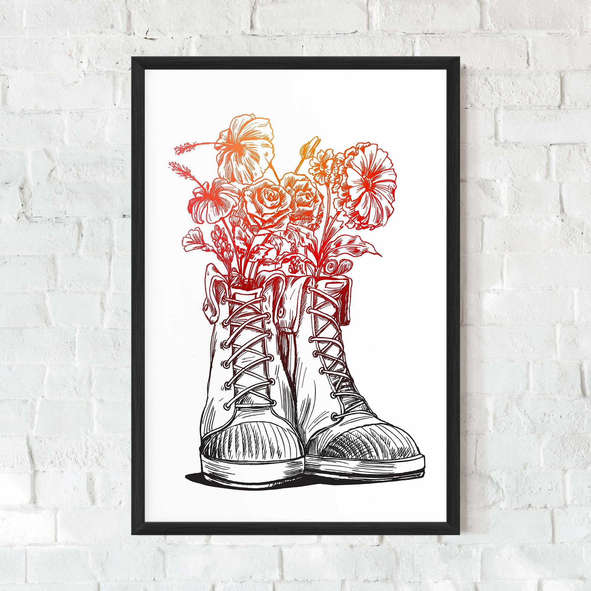 Gerahmte Poster Flower In Shoes mockup 0