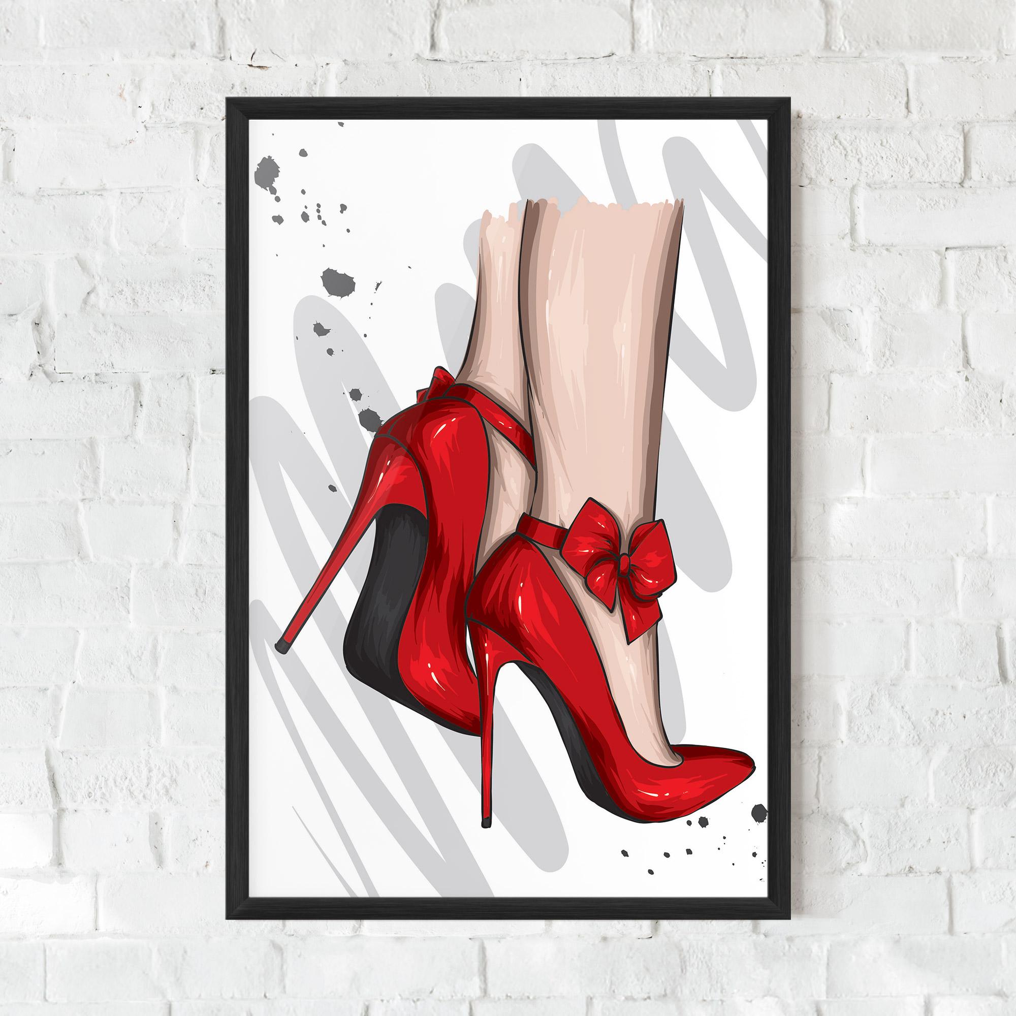 Gerahmte Poster Red Bow Heels mockup 0