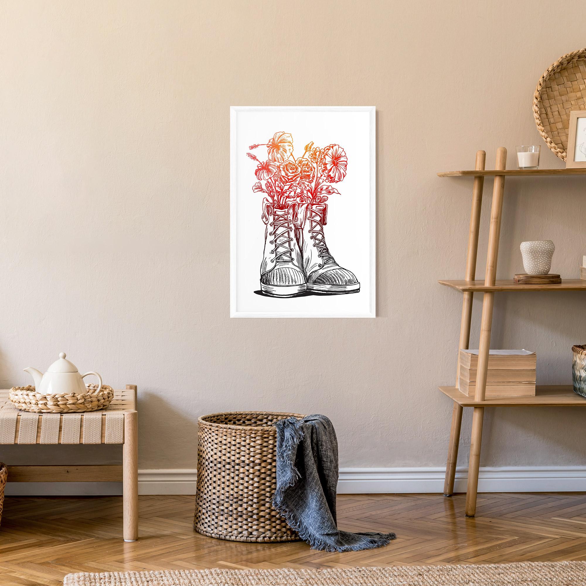 Gerahmte Poster Flower In Shoes mockup 9