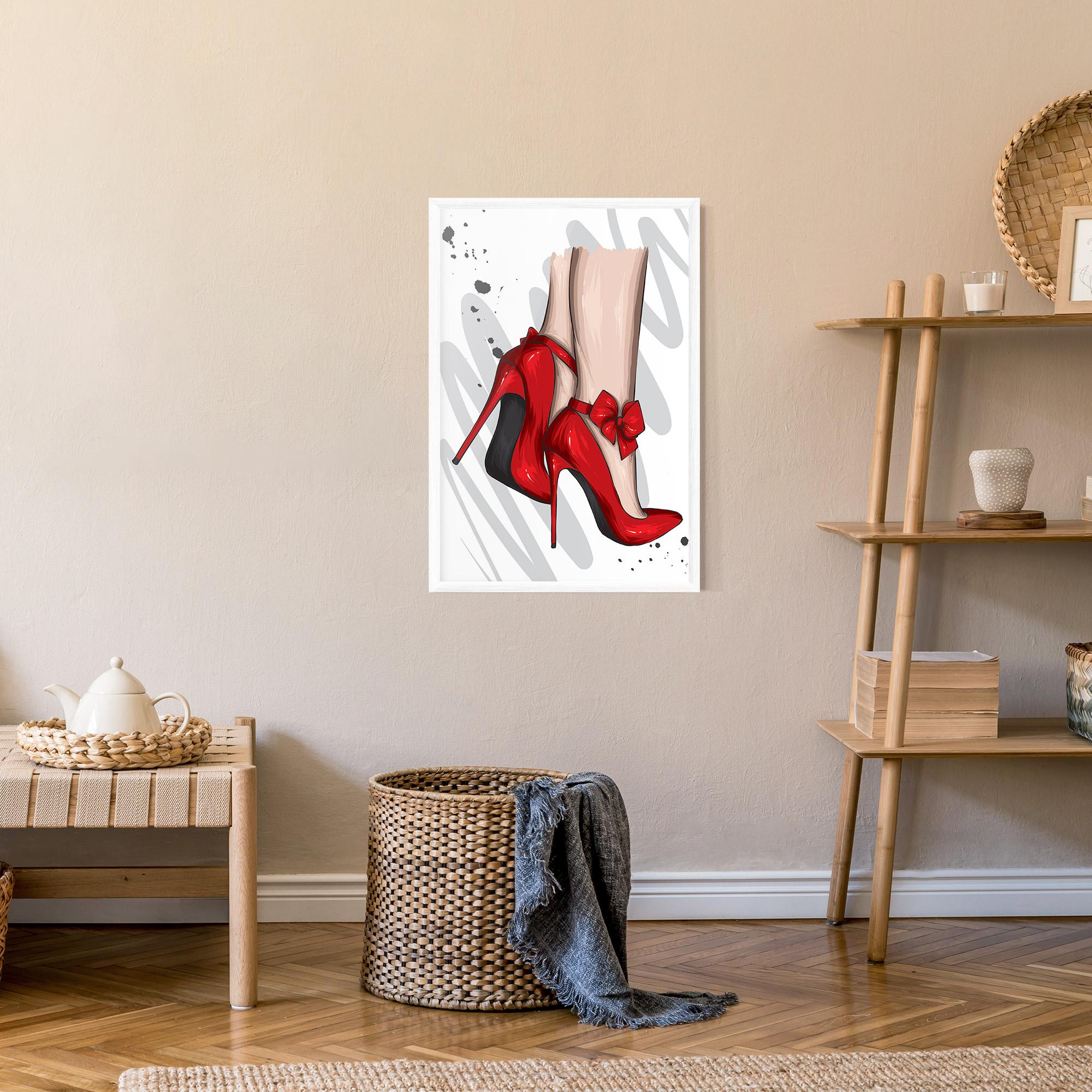 Gerahmte Poster Red Bow Heels mockup 9