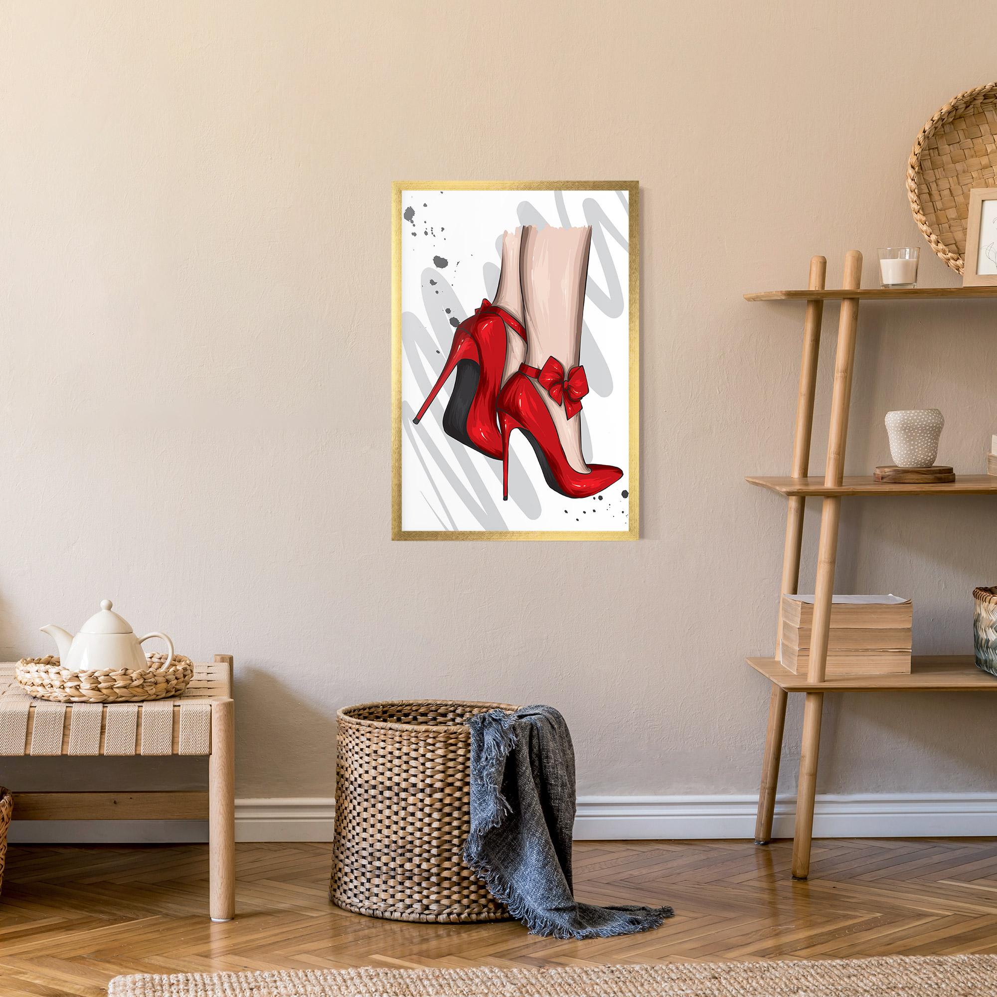 Gerahmte Poster Red Bow Heels mockup 9