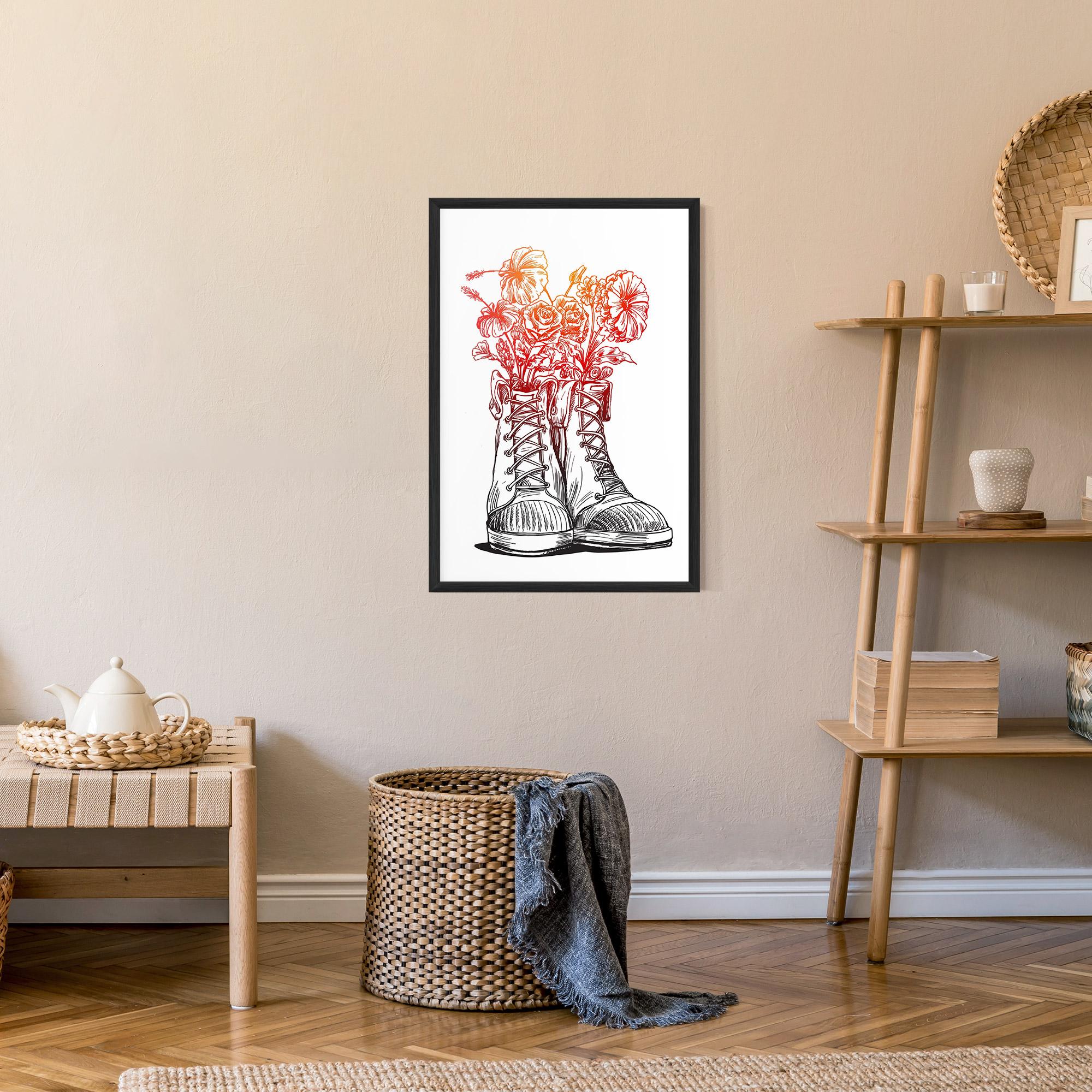 Gerahmte Poster Flower In Shoes mockup 9