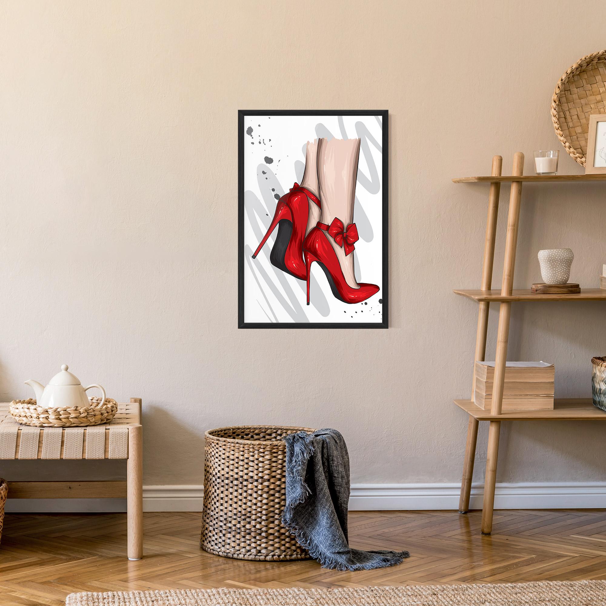 Gerahmte Poster Red Bow Heels mockup 9