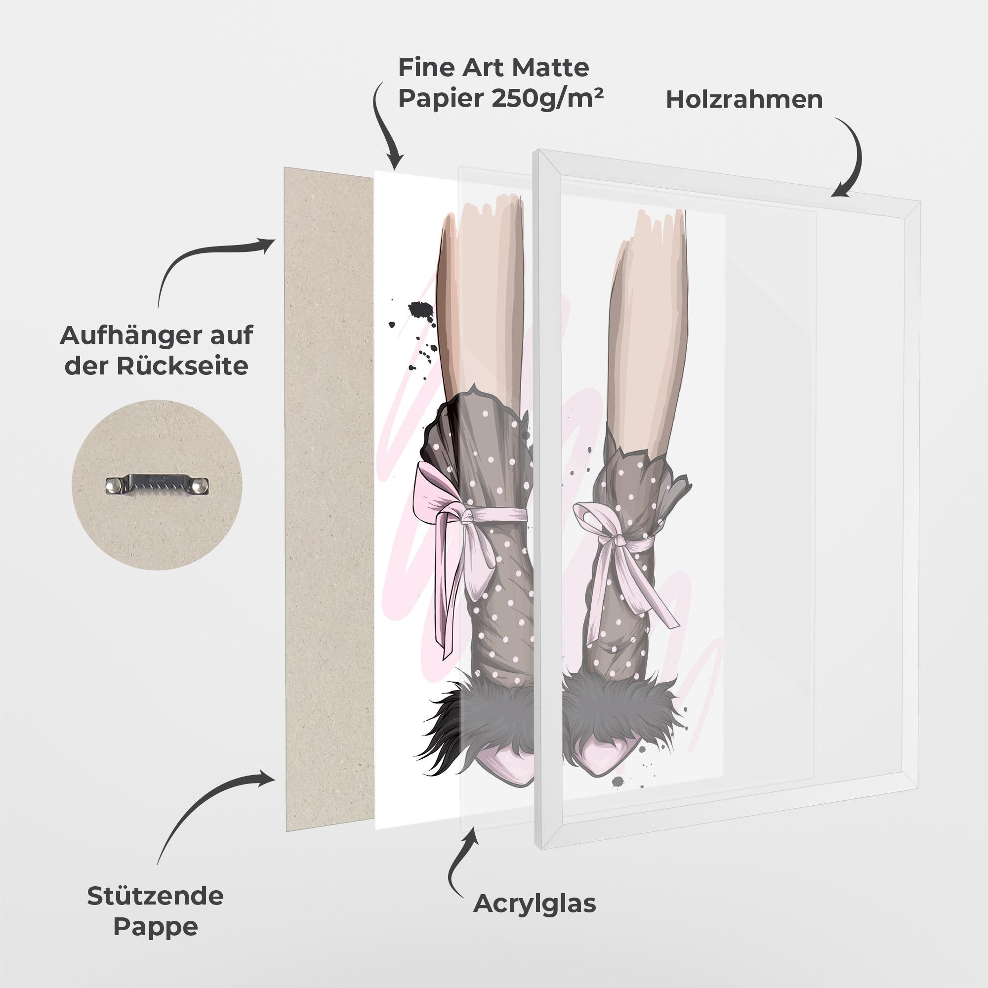 Gerahmte Poster Black Cute Heels mockup 1