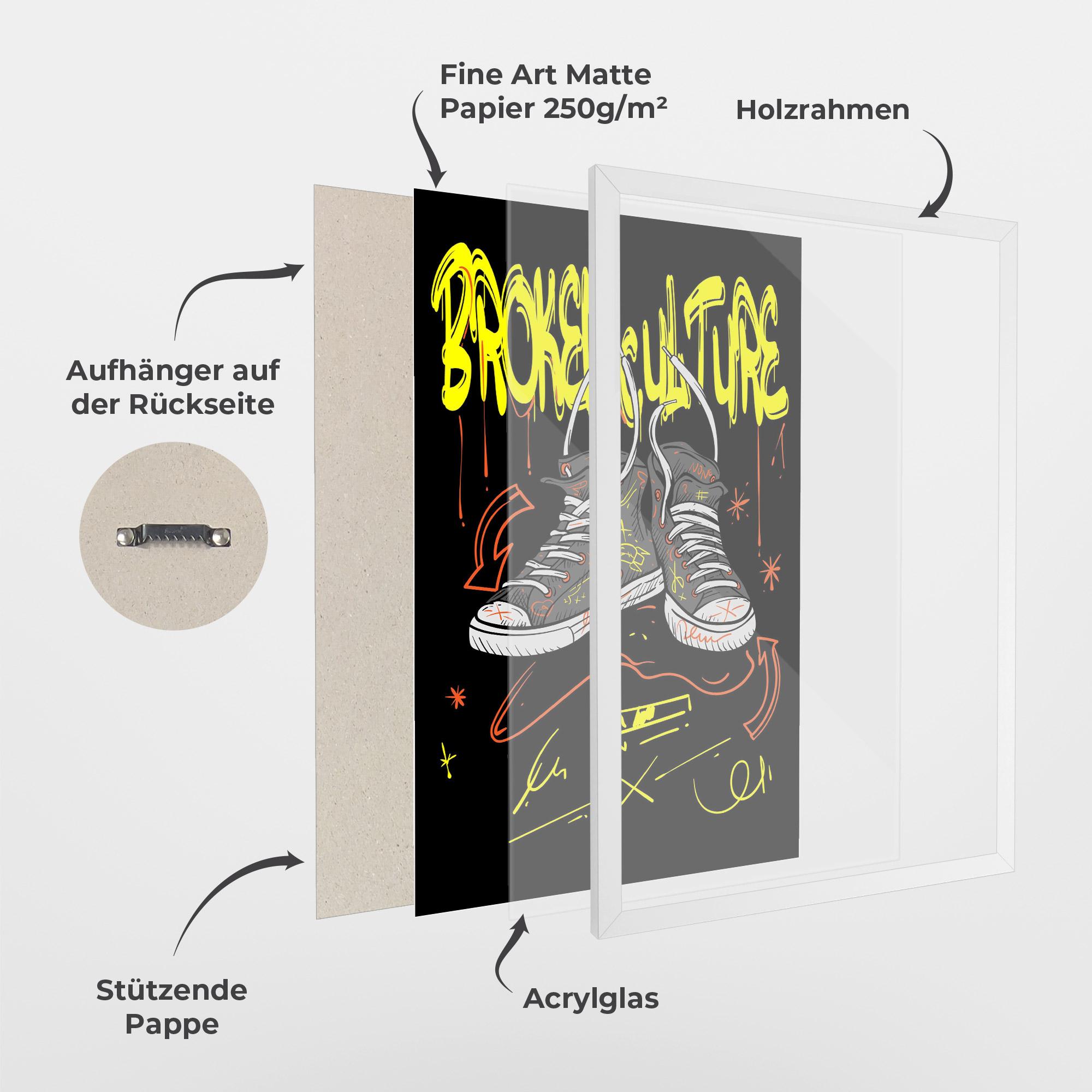 Gerahmte Poster Broken Culture mockup 1