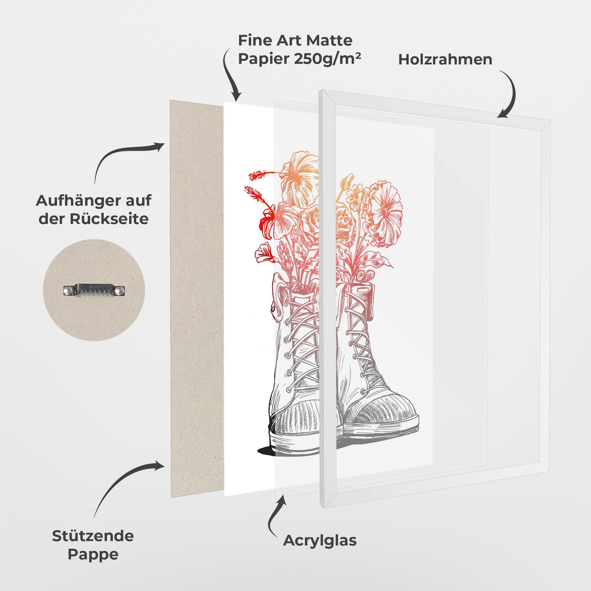 Gerahmte Poster Flower In Shoes mockup 1