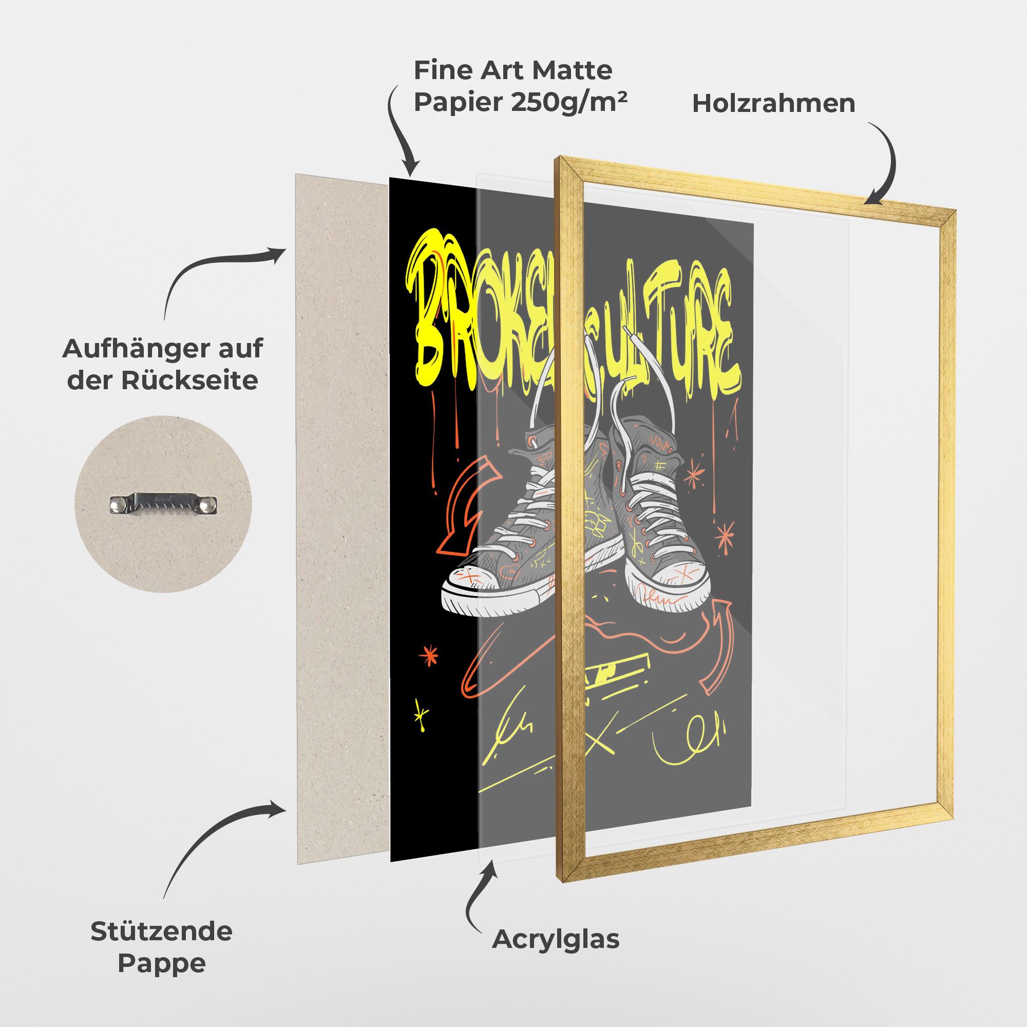 Gerahmte Poster Broken Culture mockup 1