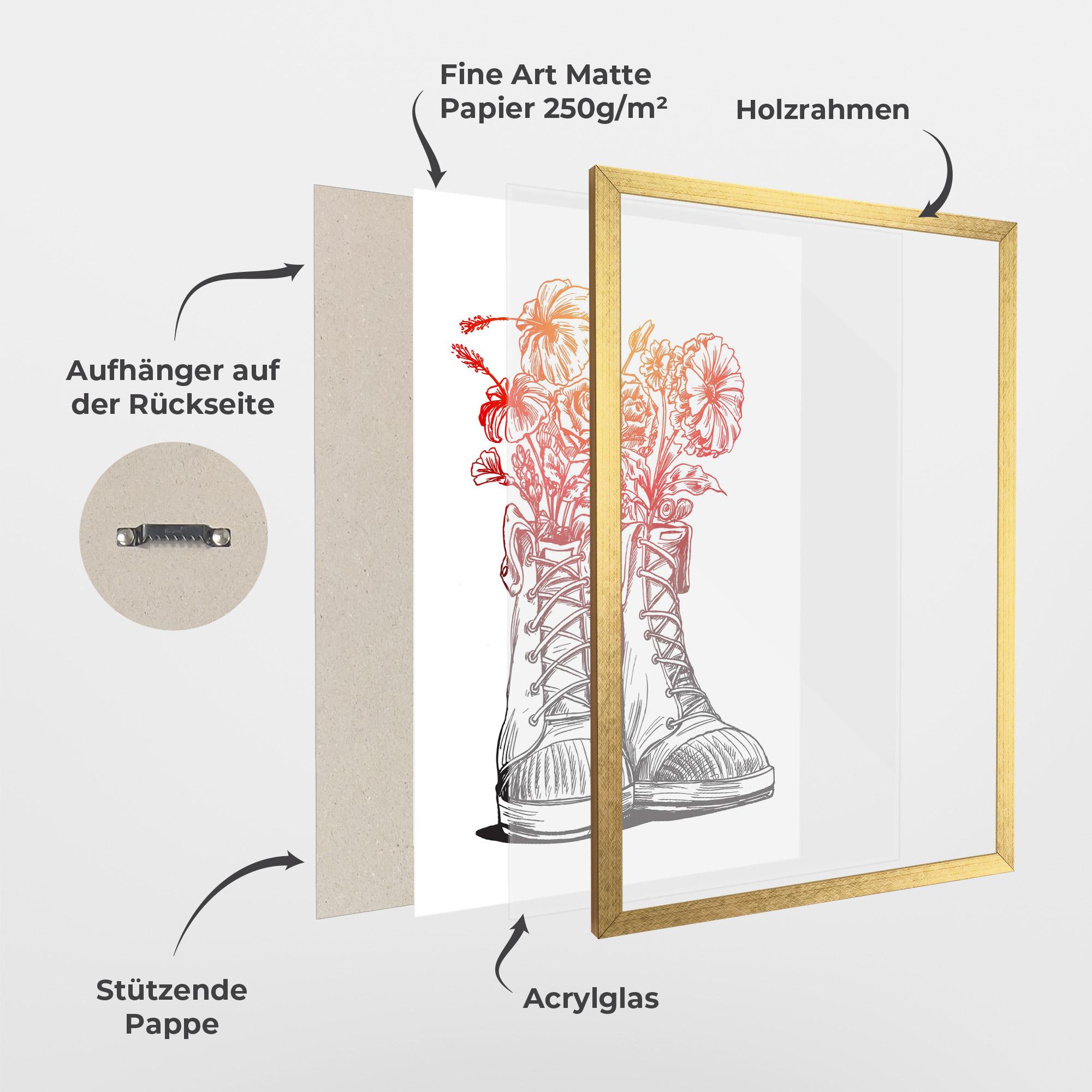 Gerahmte Poster Flower In Shoes mockup 1