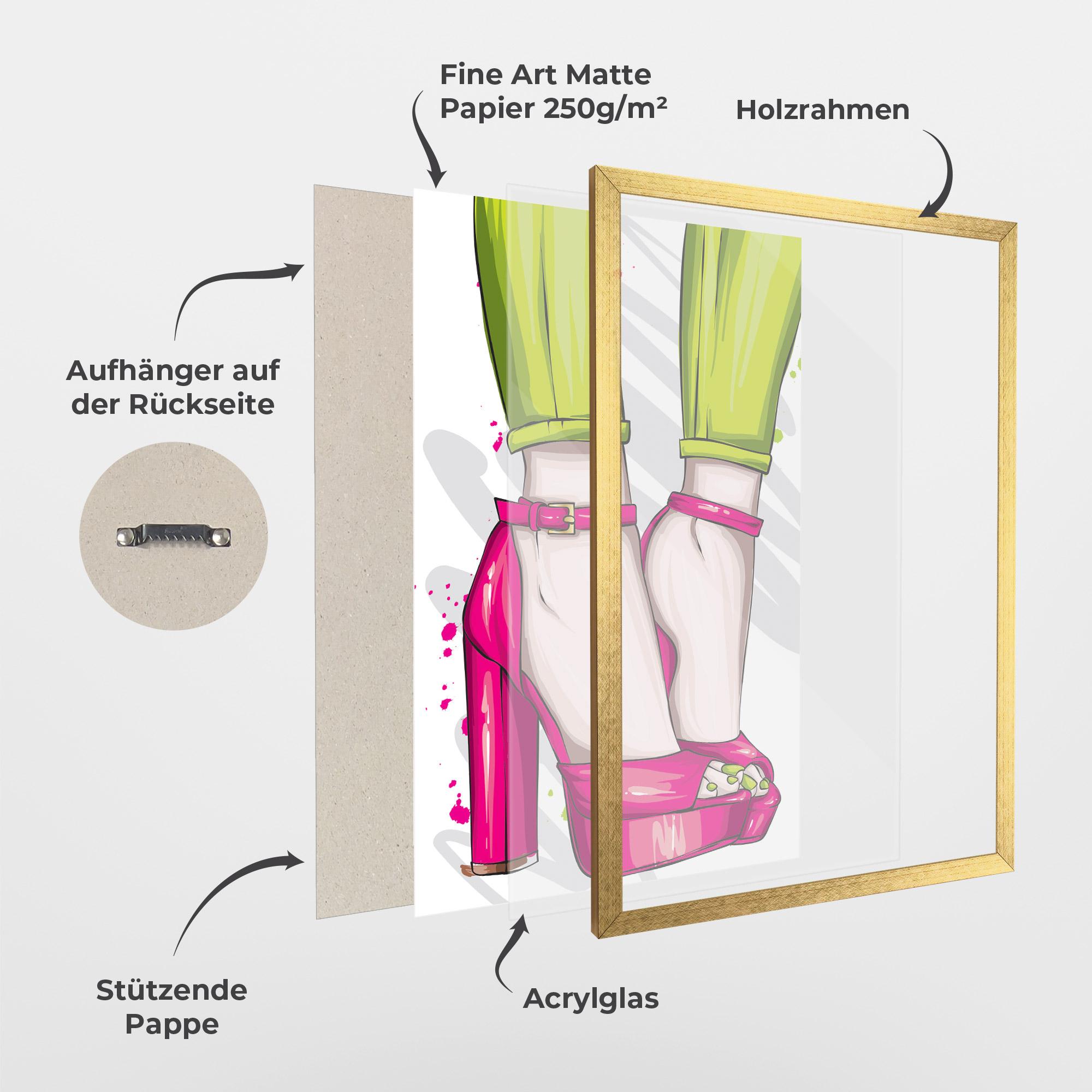 Gerahmte Poster Green Nails mockup 1