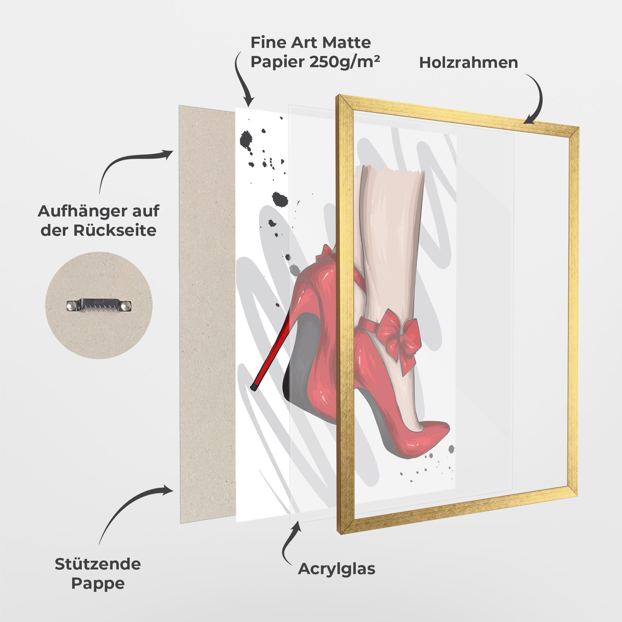 Gerahmte Poster Red Bow Heels mockup 1