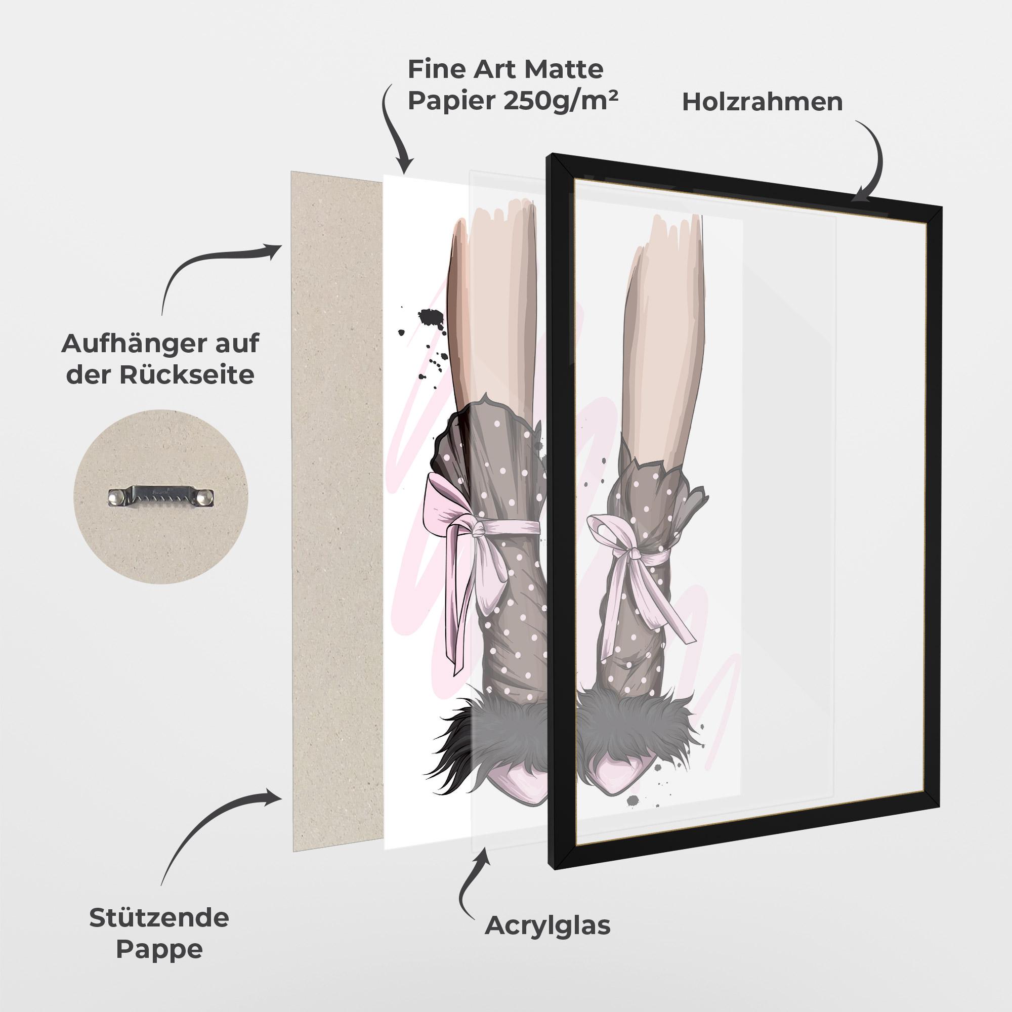 Gerahmte Poster Black Cute Heels mockup 1