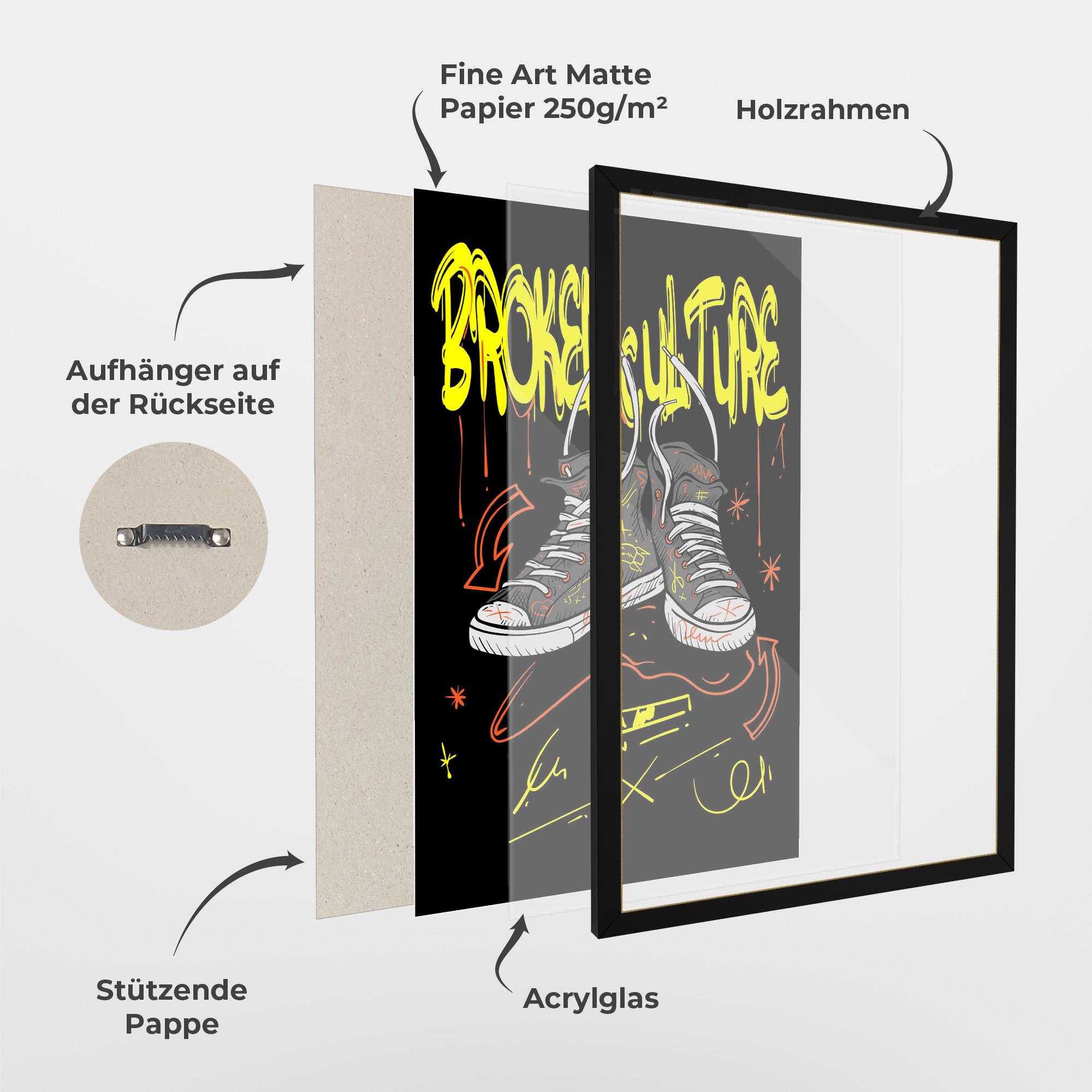 Gerahmte Poster Broken Culture mockup 1
