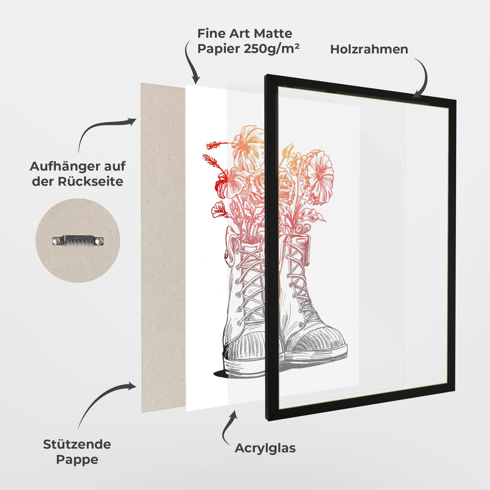Gerahmte Poster Flower In Shoes mockup 1