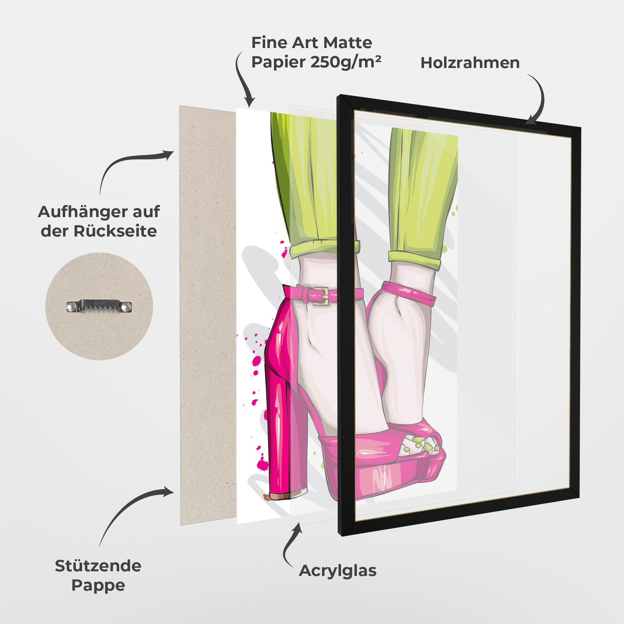 Gerahmte Poster Green Nails mockup 1