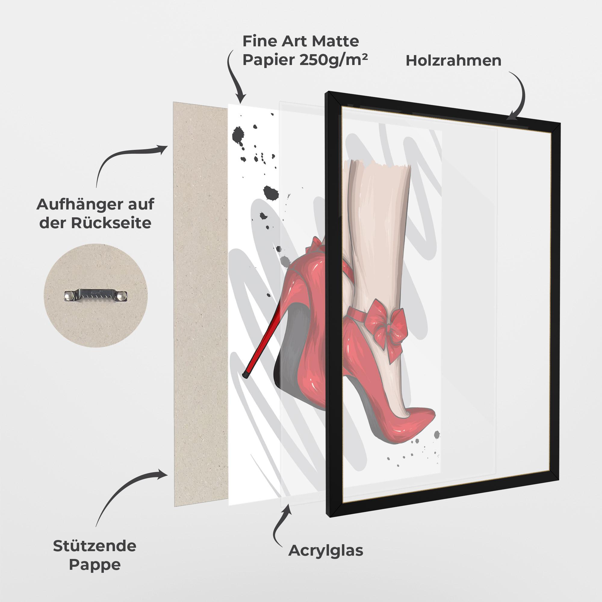 Gerahmte Poster Red Bow Heels mockup 1