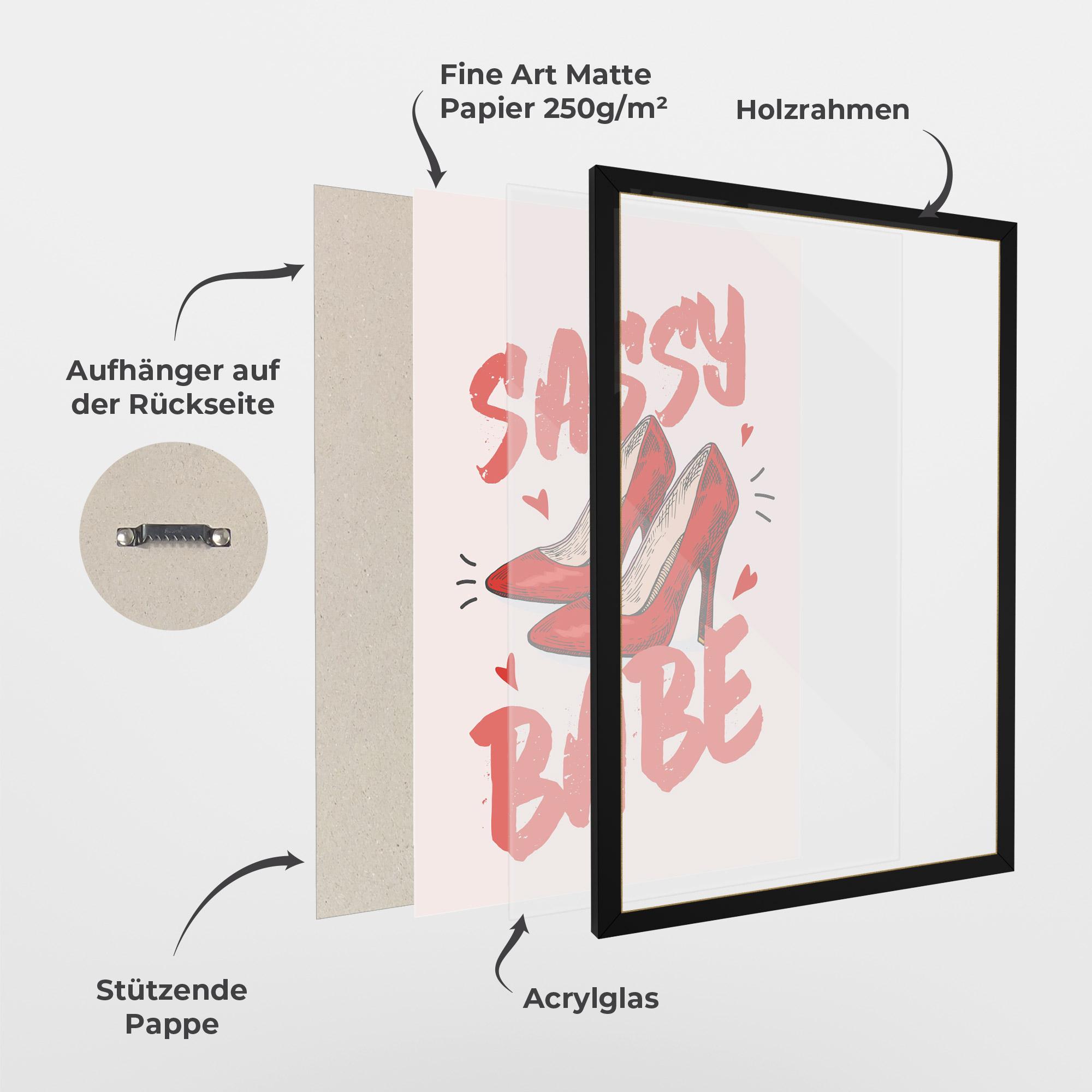 Gerahmte Poster Sassy Babe mockup 1