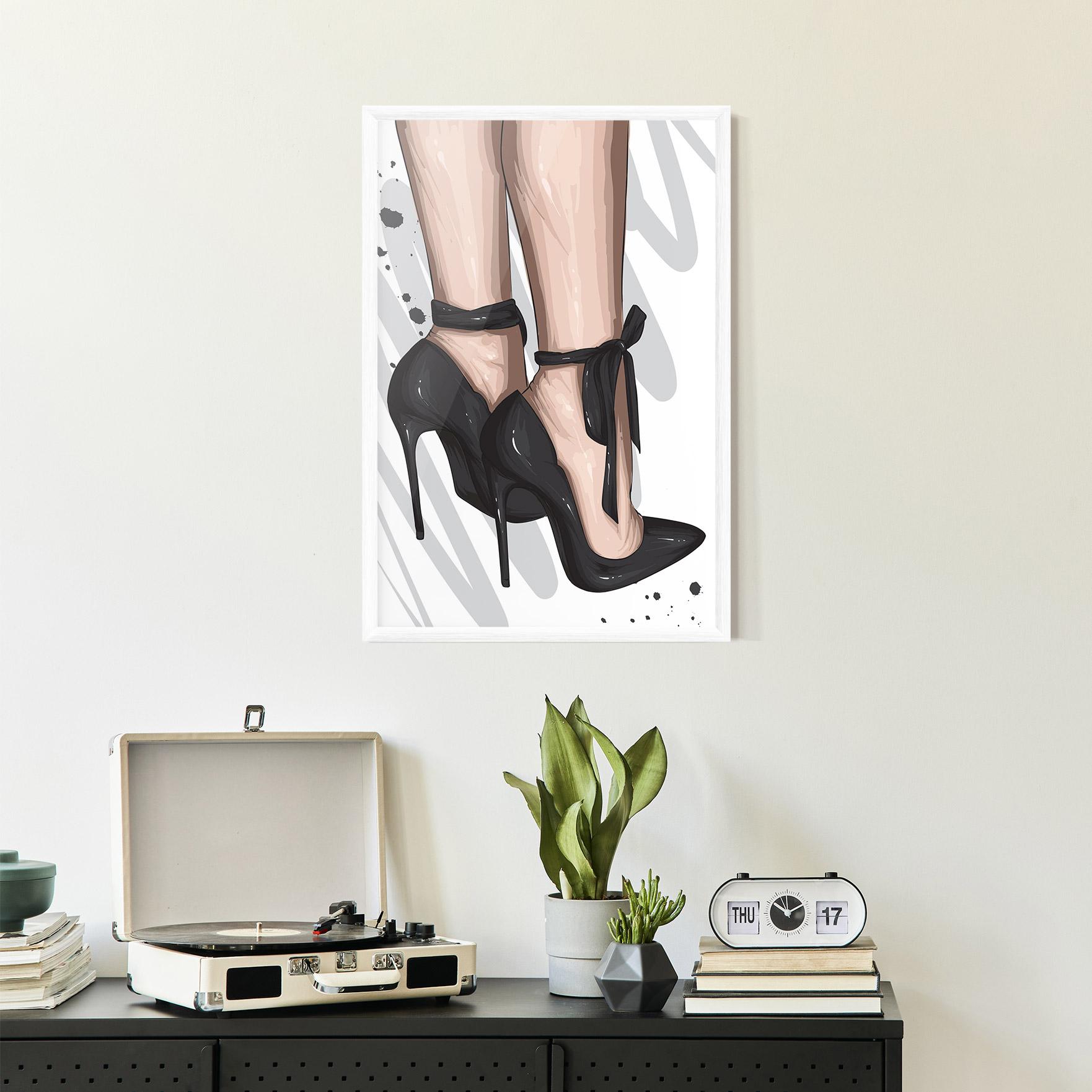 Gerahmte Poster Black Woman Shoes mockup 2