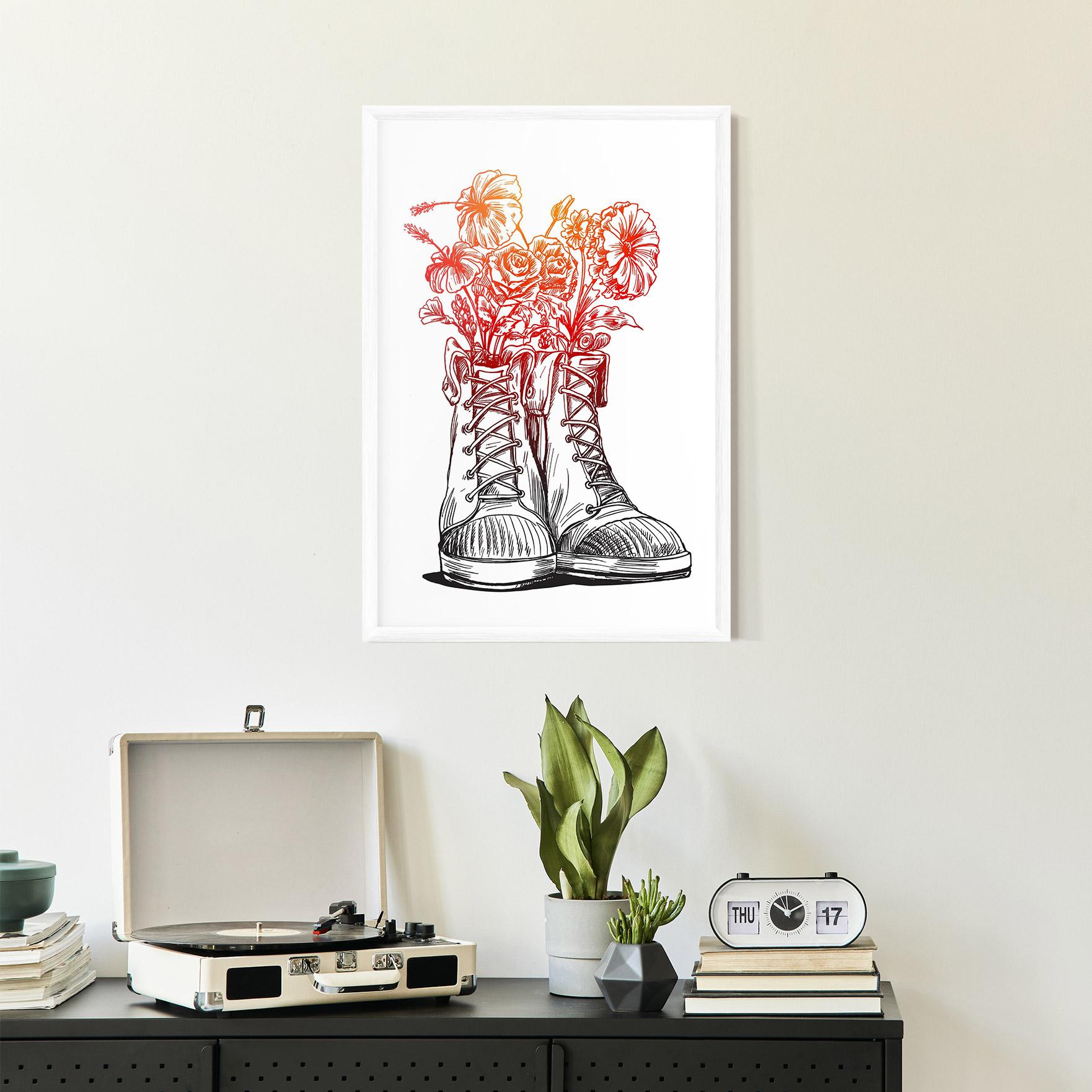 Gerahmte Poster Flower In Shoes mockup 2
