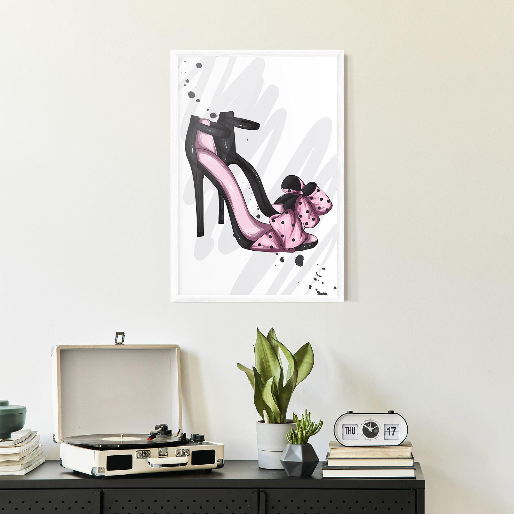 Gerahmte Poster Pink Black Heels mockup 2