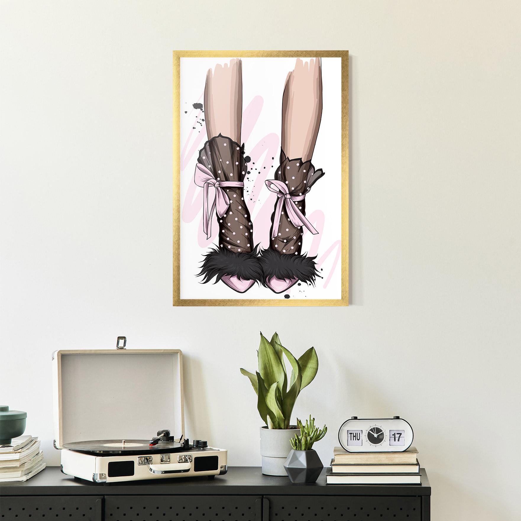 Gerahmte Poster Black Cute Heels mockup 2
