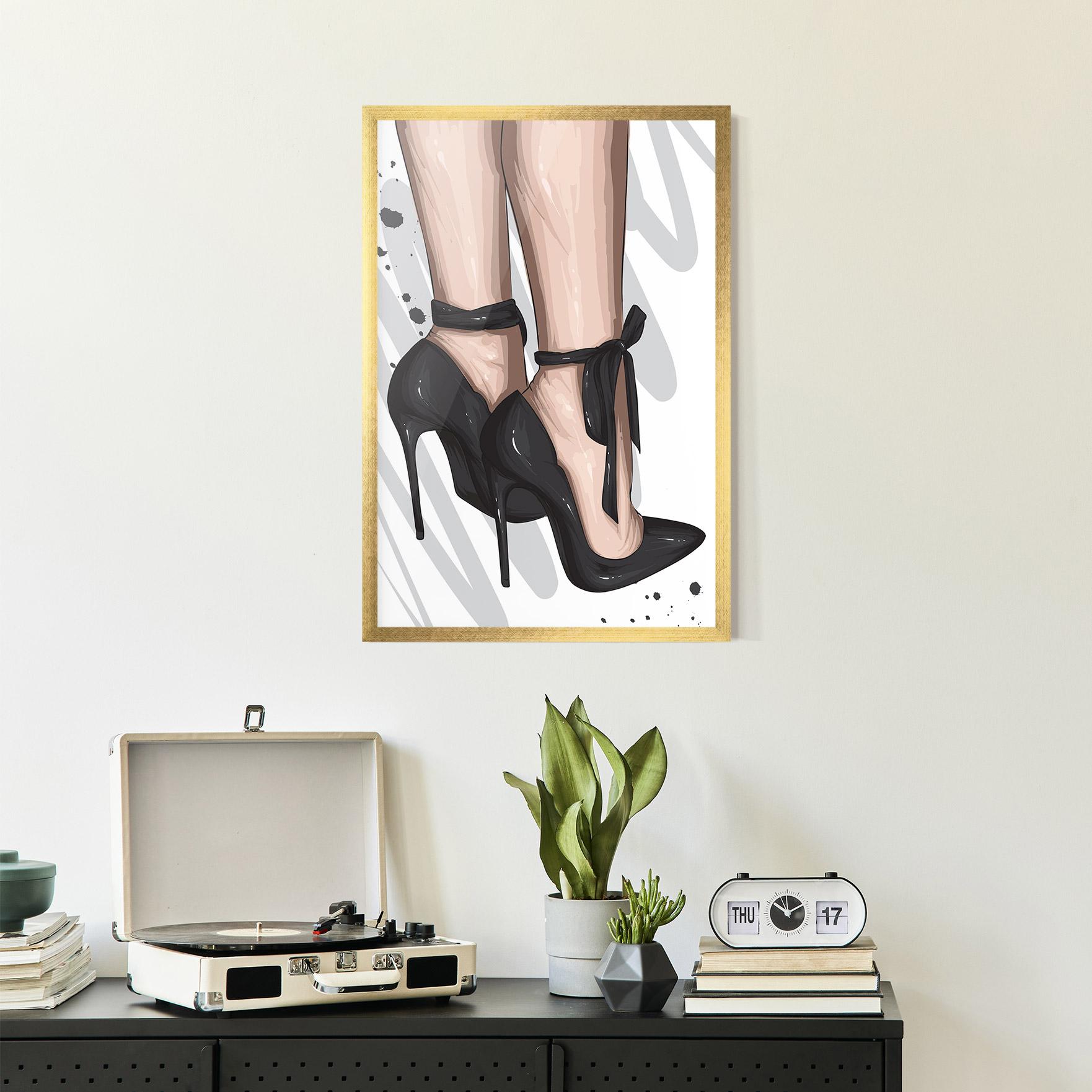 Gerahmte Poster Black Woman Shoes mockup 2