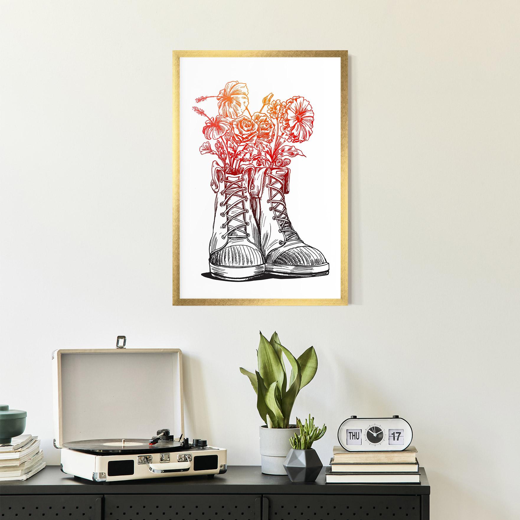 Gerahmte Poster Flower In Shoes mockup 2
