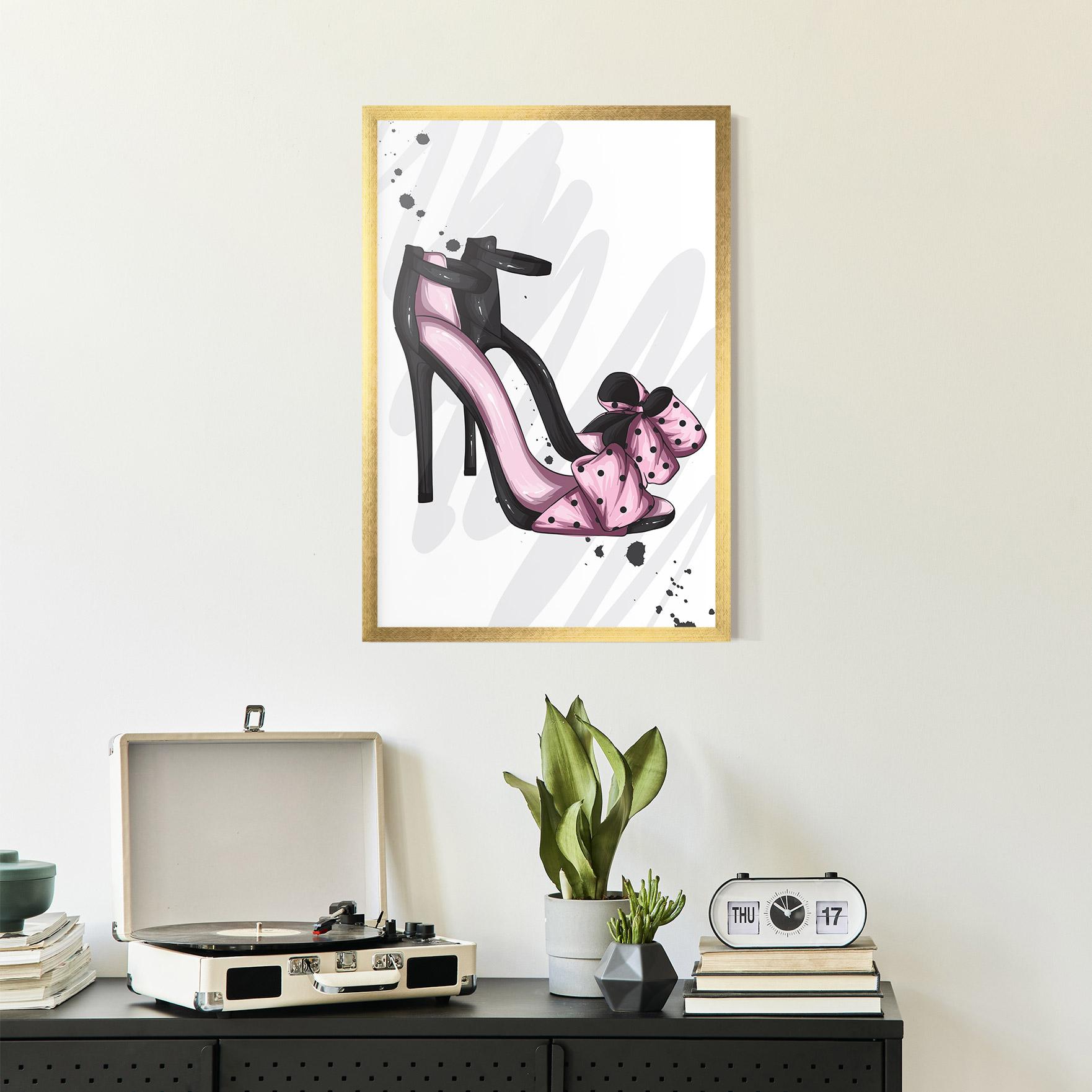 Gerahmte Poster Pink Black Heels mockup 2