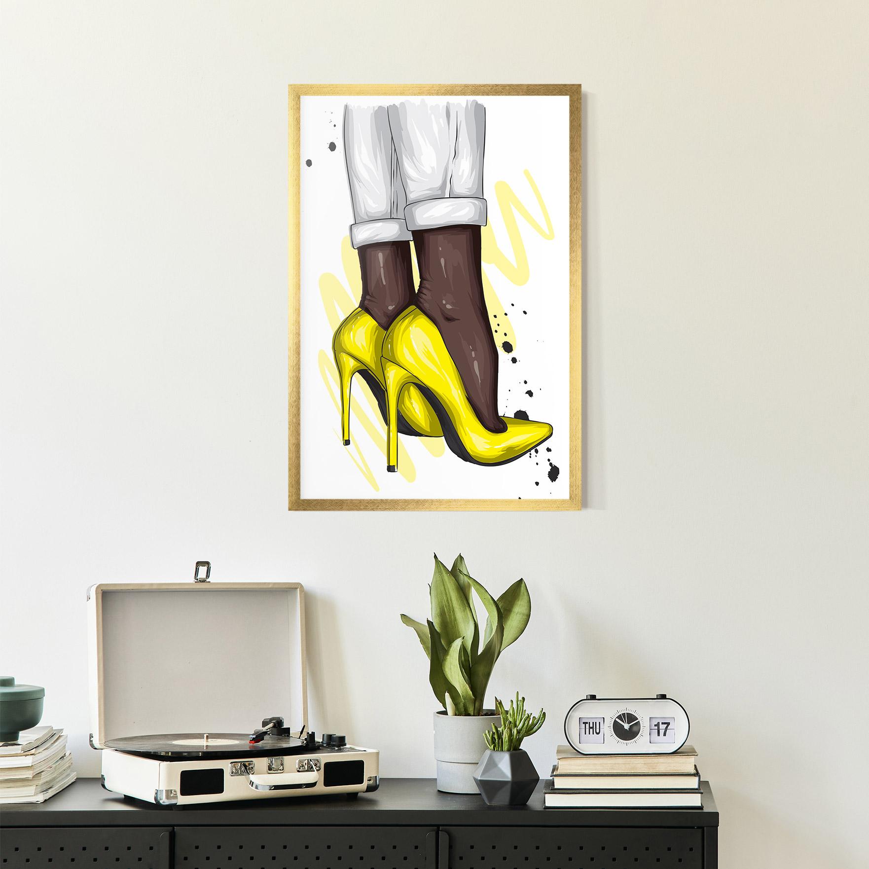 Gerahmte Poster Yellow Shoes mockup 2