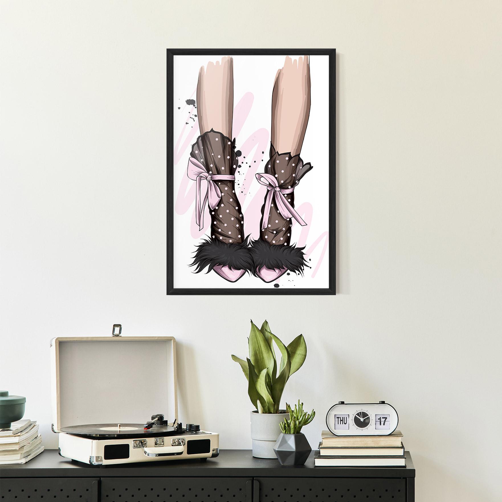 Gerahmte Poster Black Cute Heels mockup 2