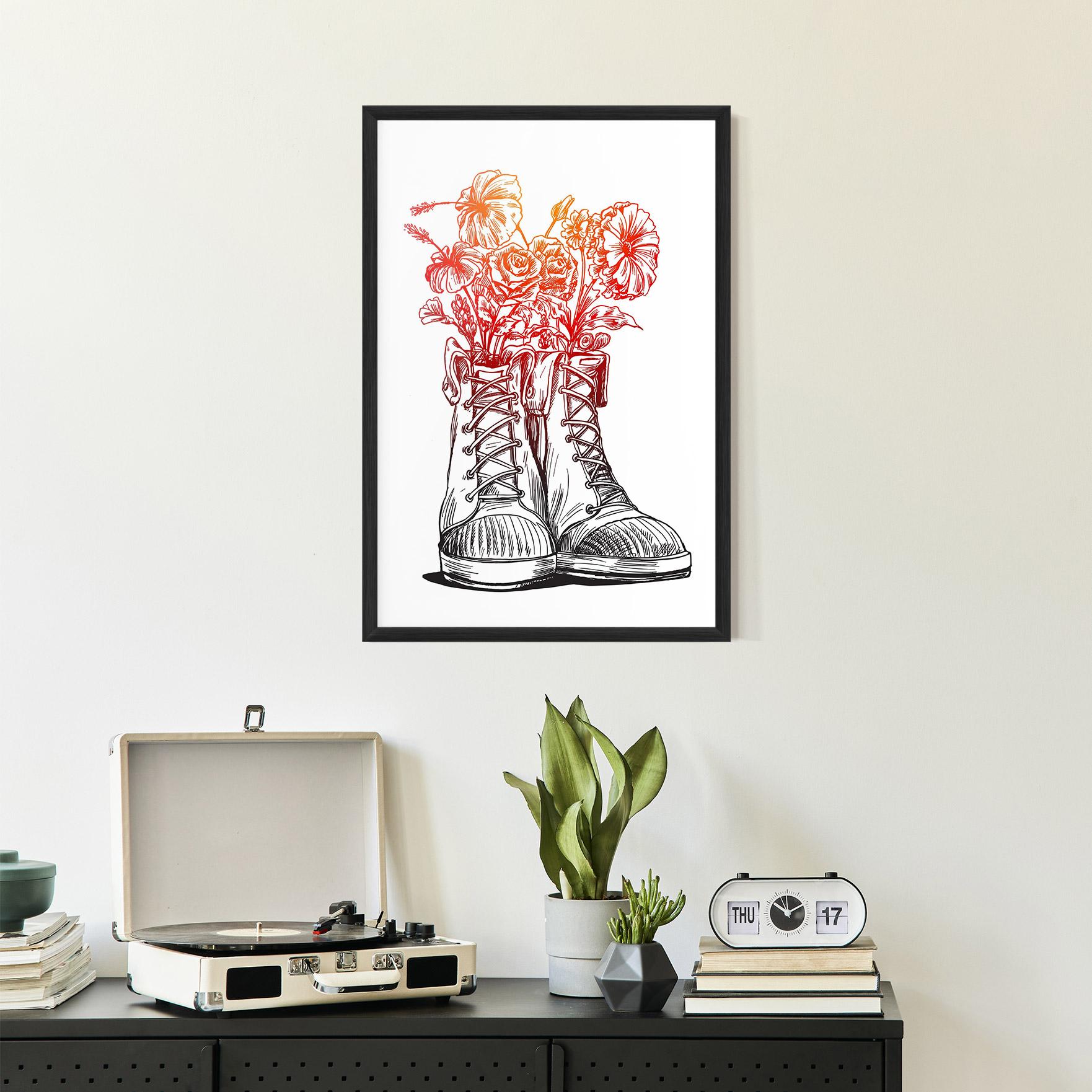 Gerahmte Poster Flower In Shoes mockup 2